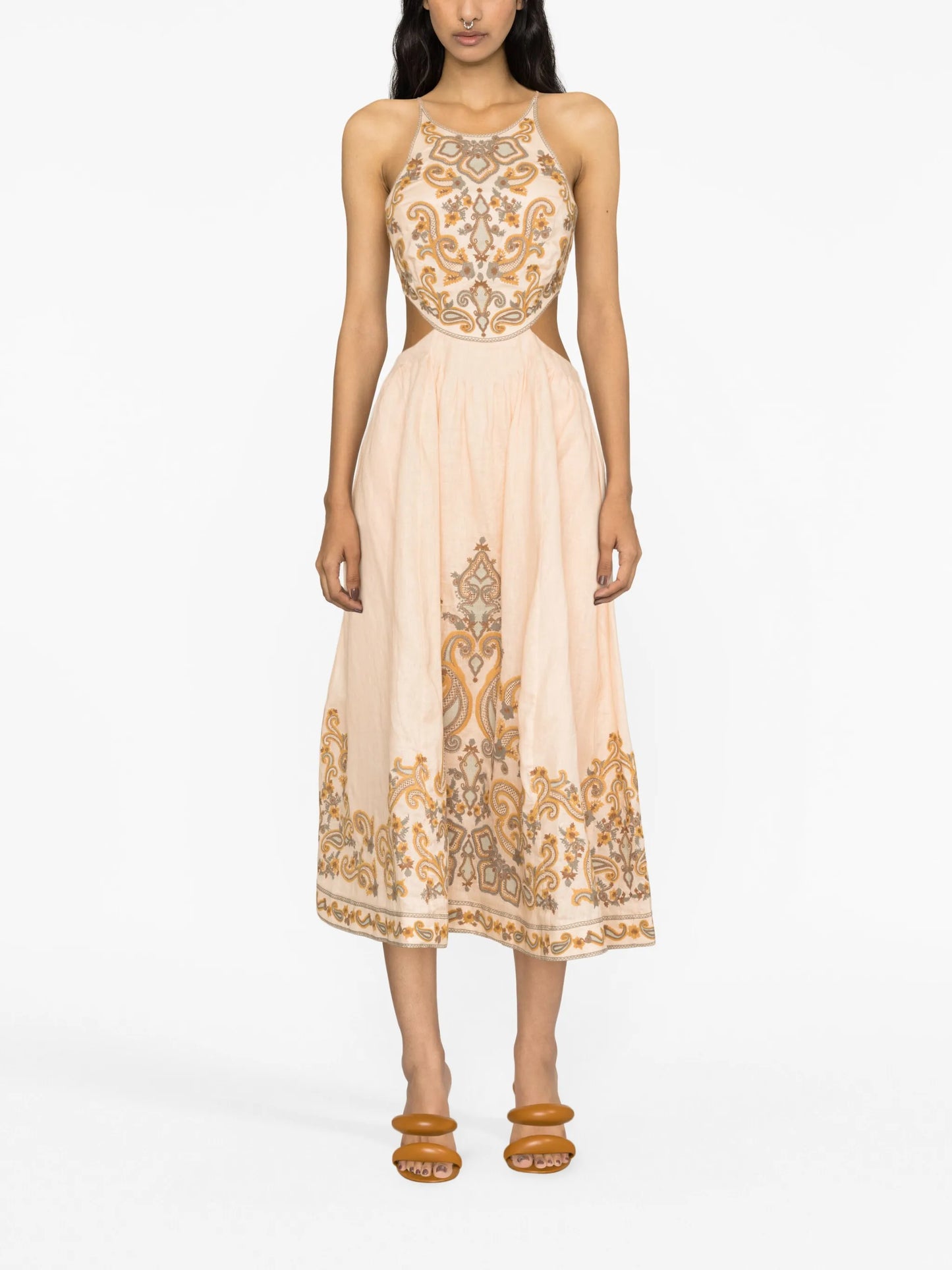 Devi halter tie midi dress