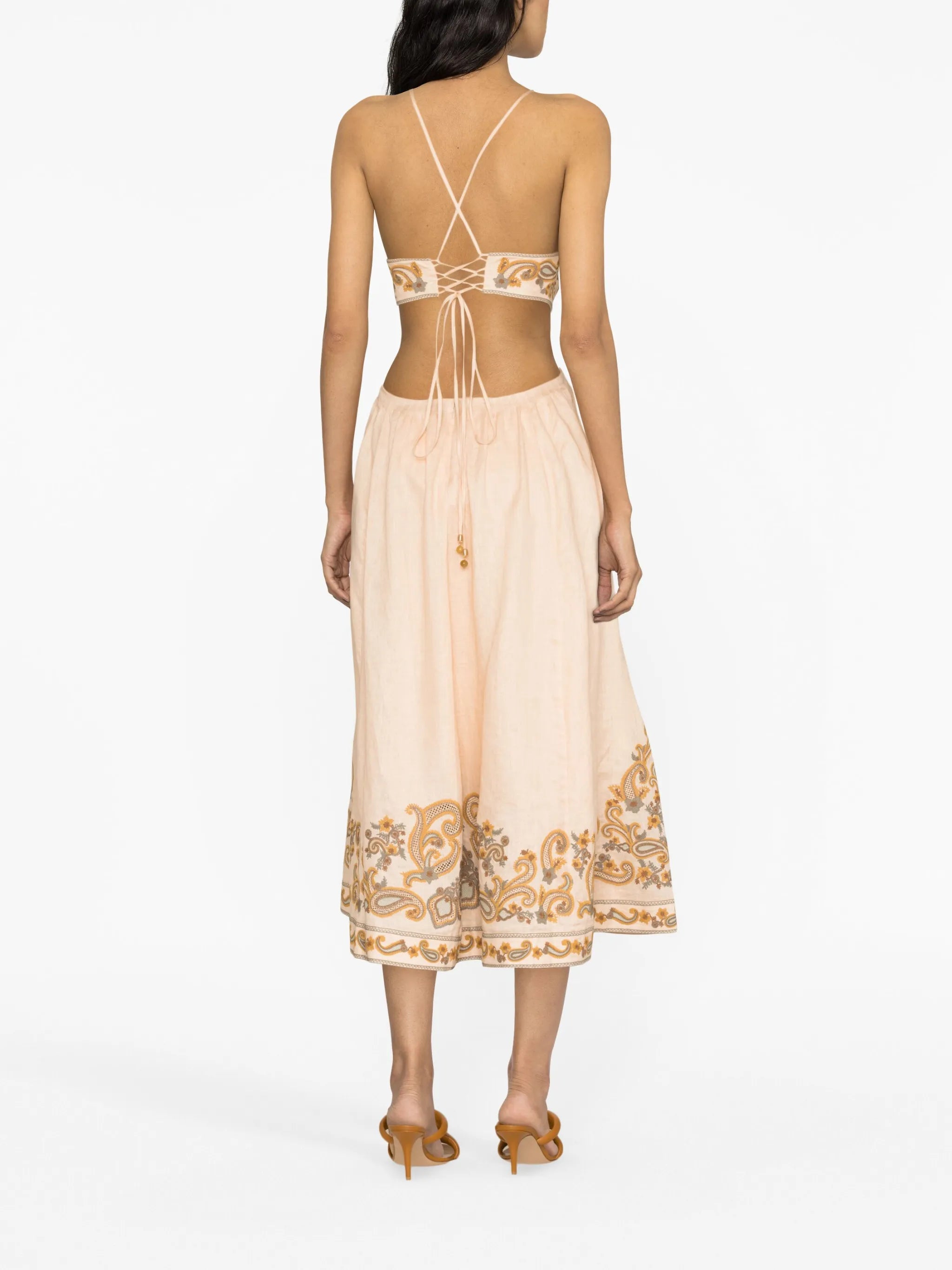 Devi halter tie midi dress