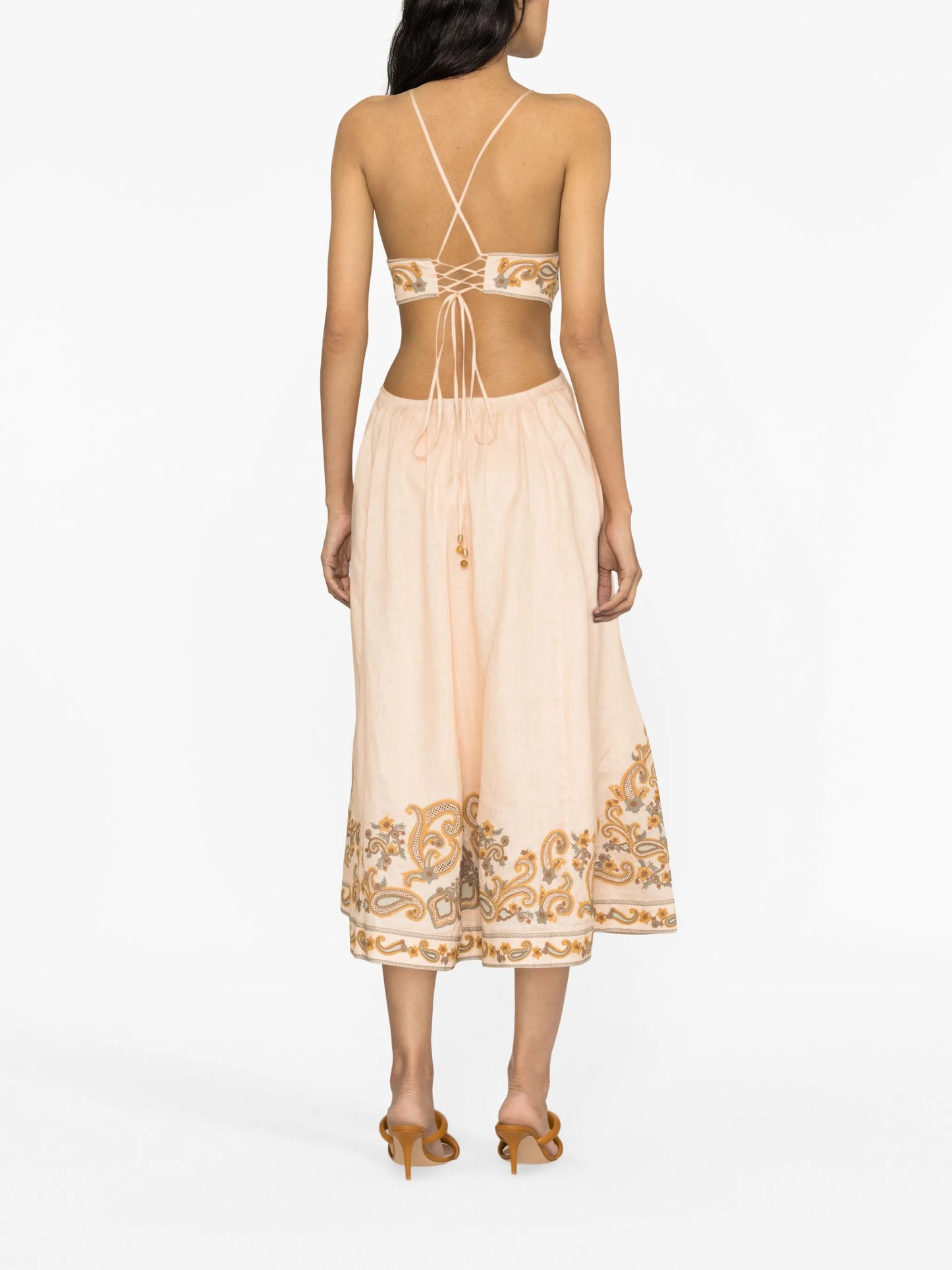 Devi halter tie midi dress