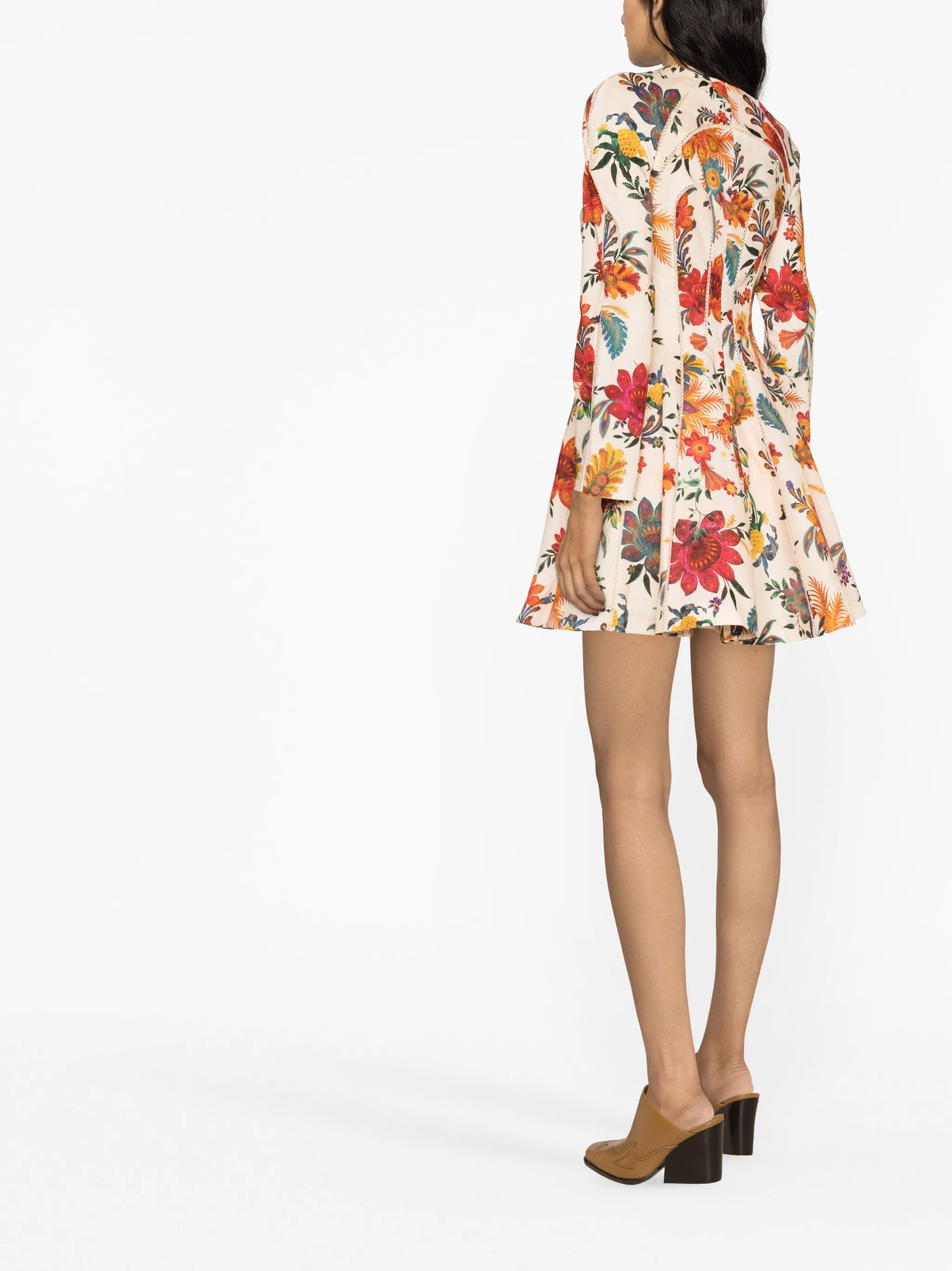 Ginger floral-print flared minidress