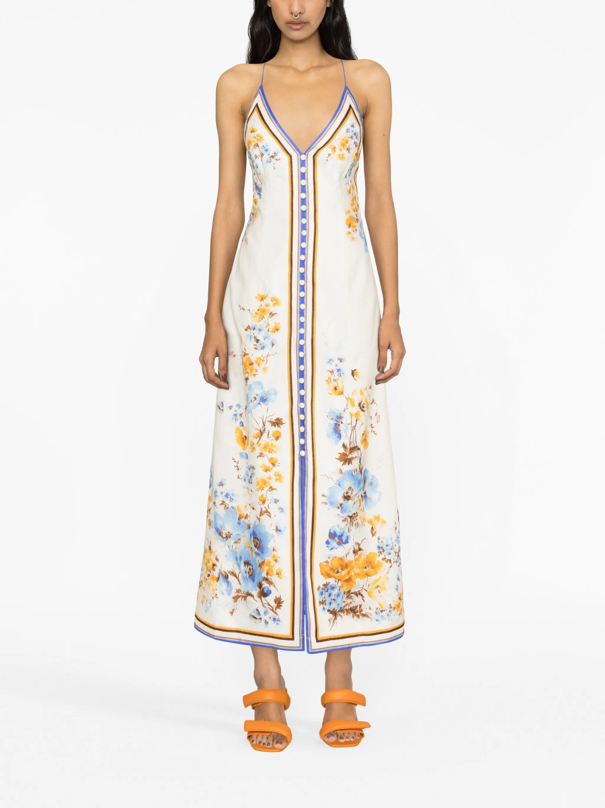 Halcyon linen midi dress