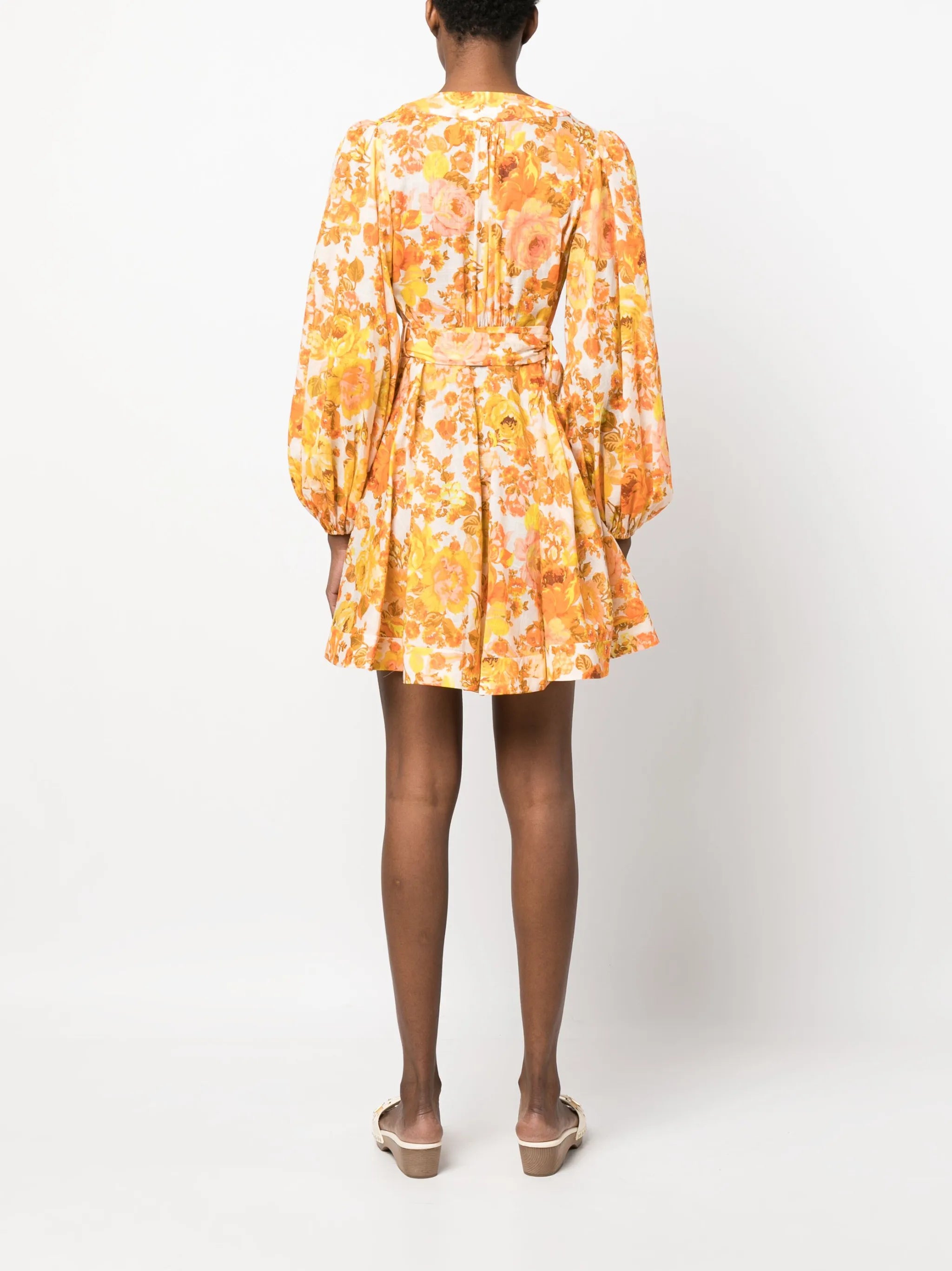 floral-print wrap dress