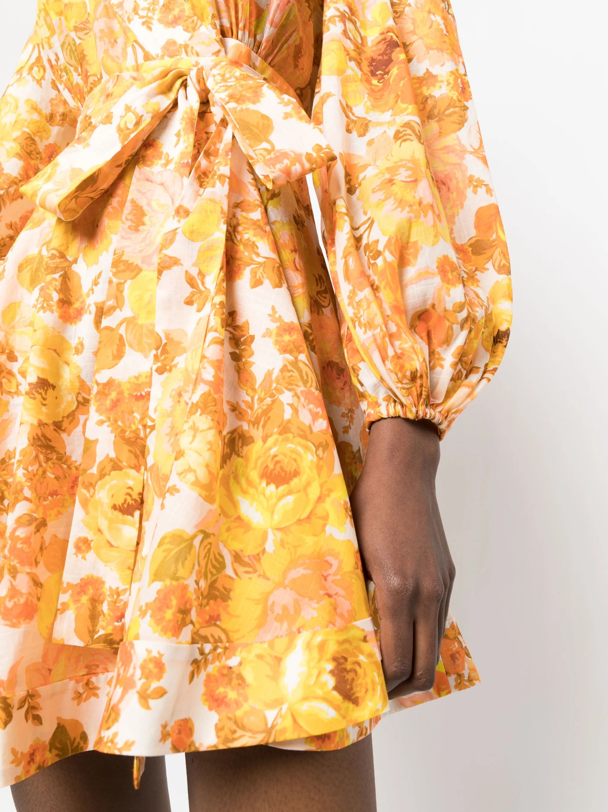 floral-print wrap dress