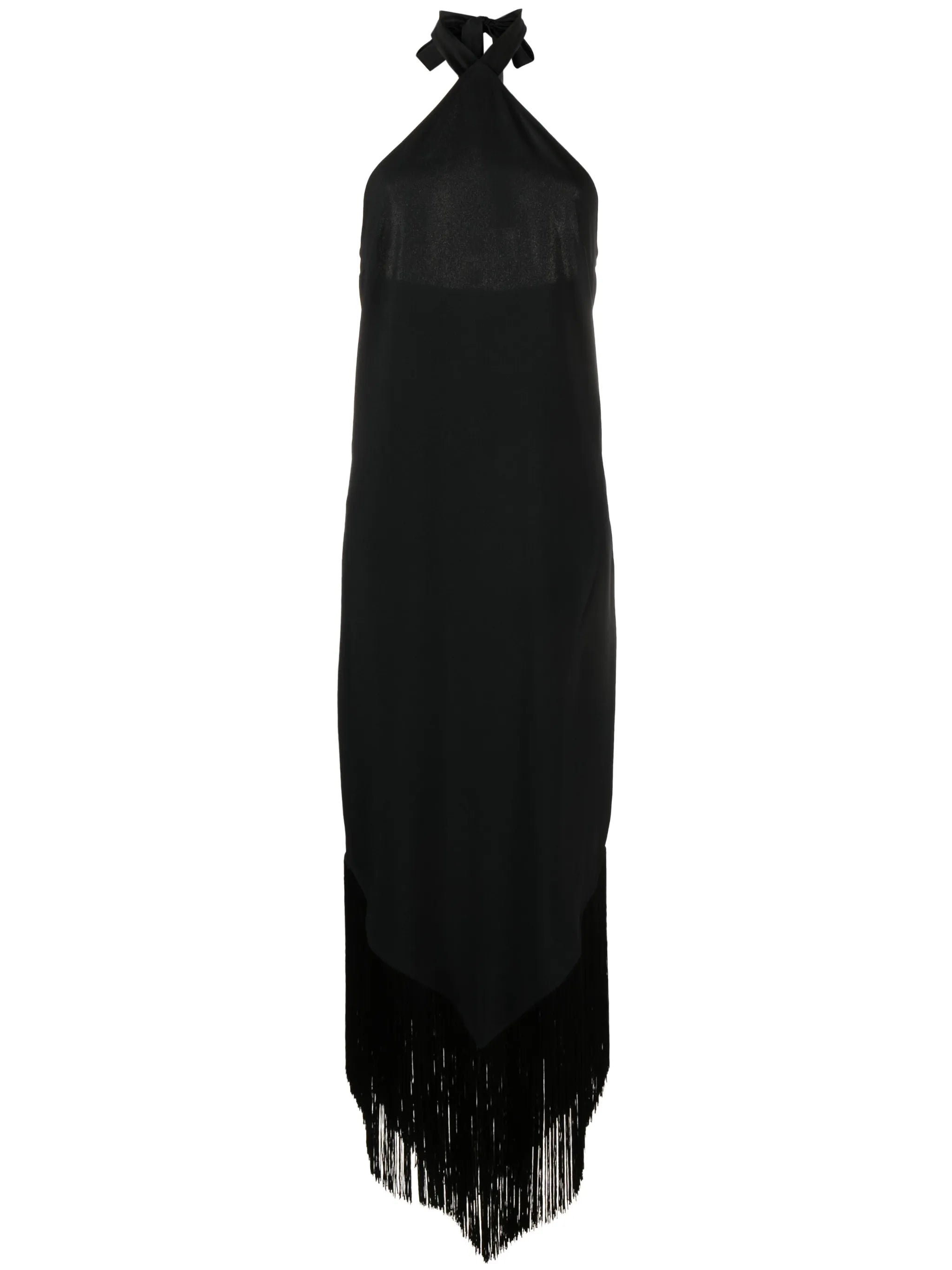 Nina frayed-trim dress