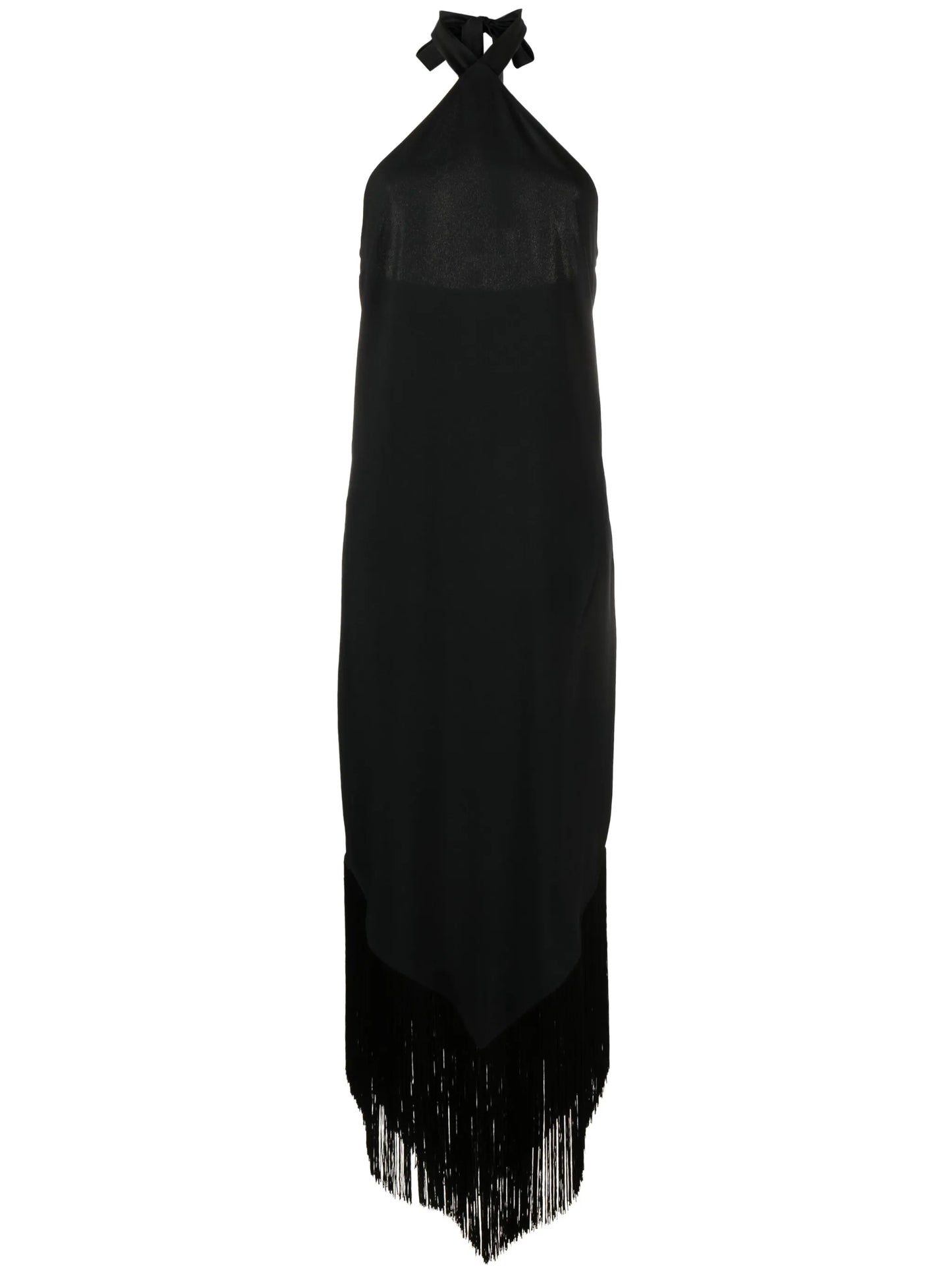 Nina frayed-trim dress