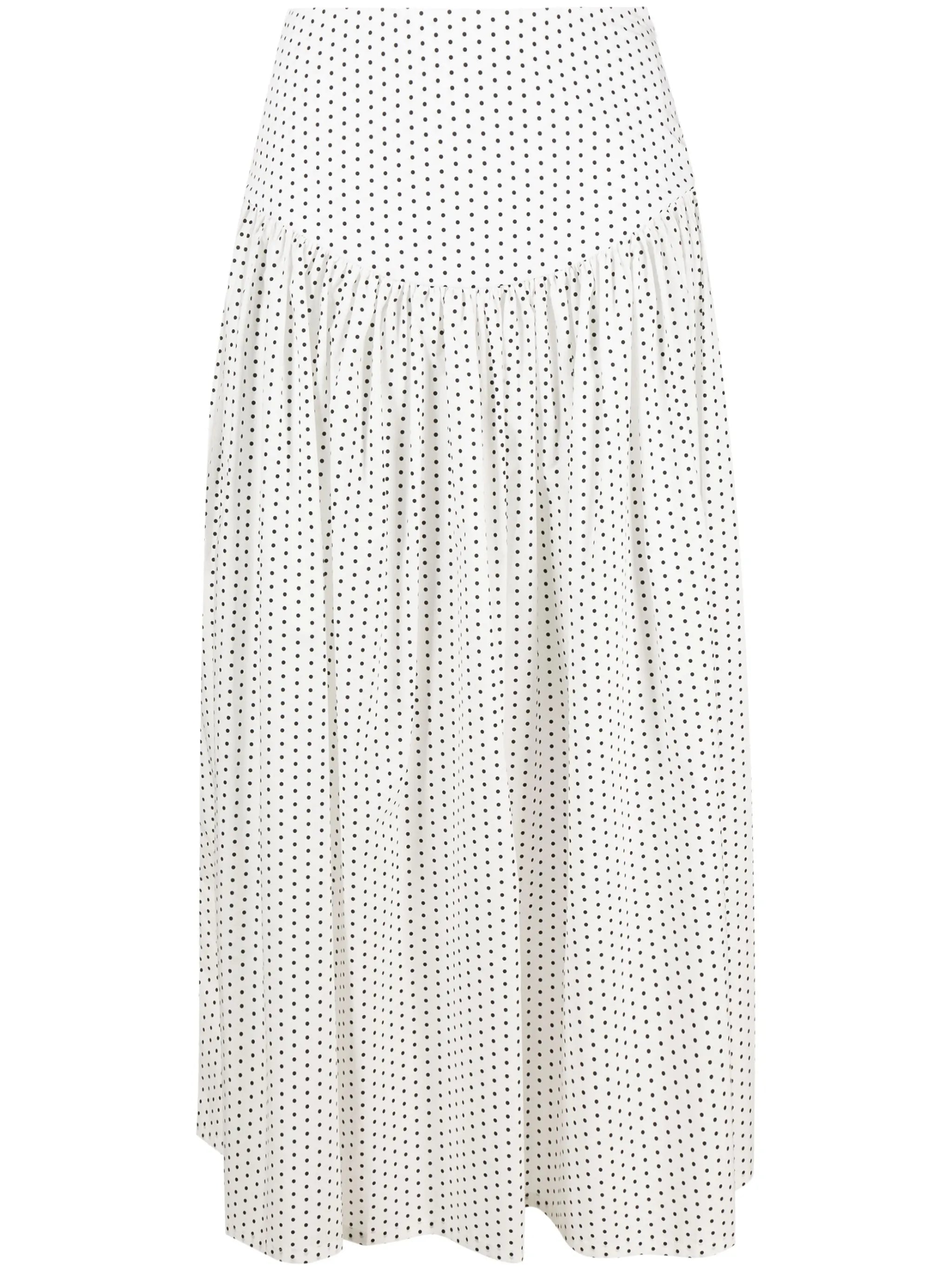 polka-dot midi skirt