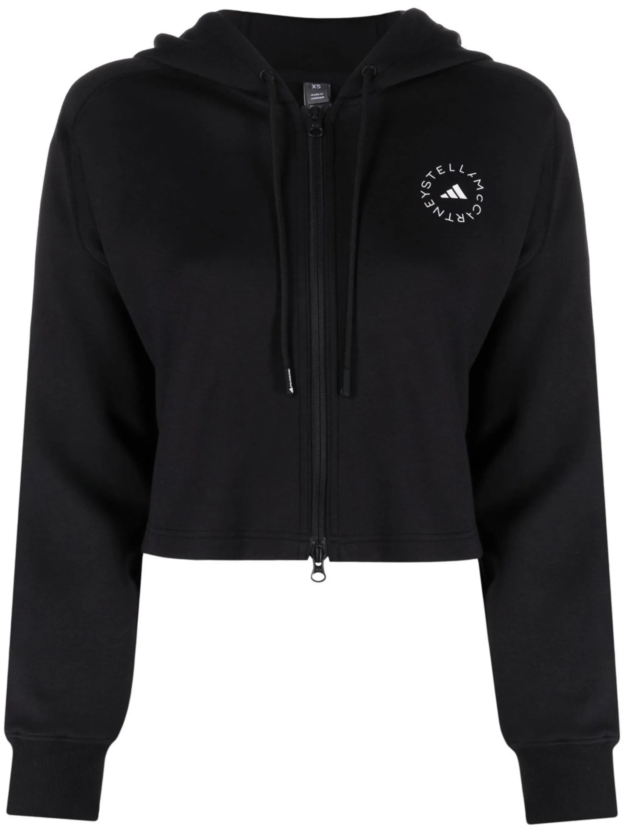 logo-print zip-up hoodie