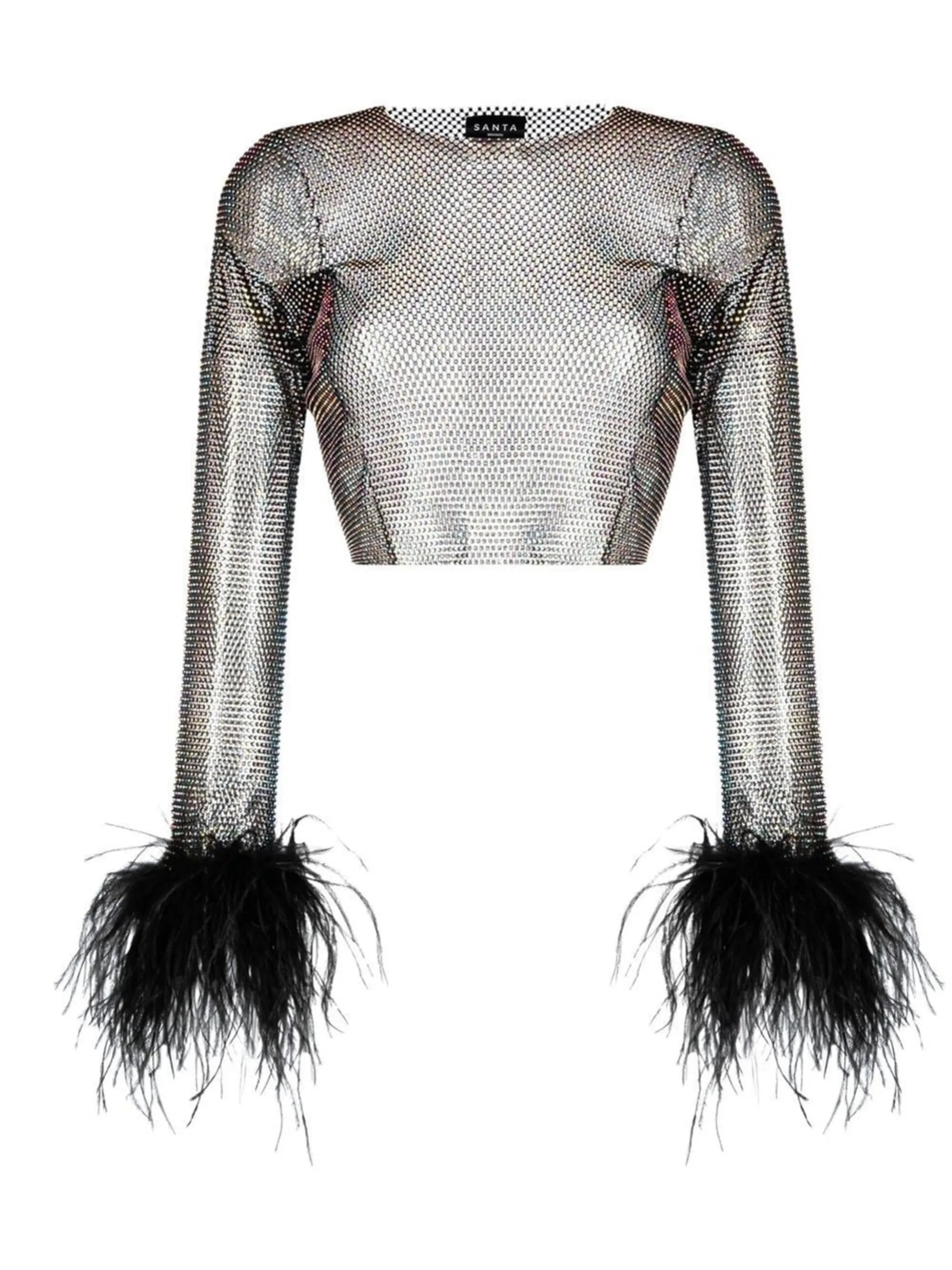 crystal feather top