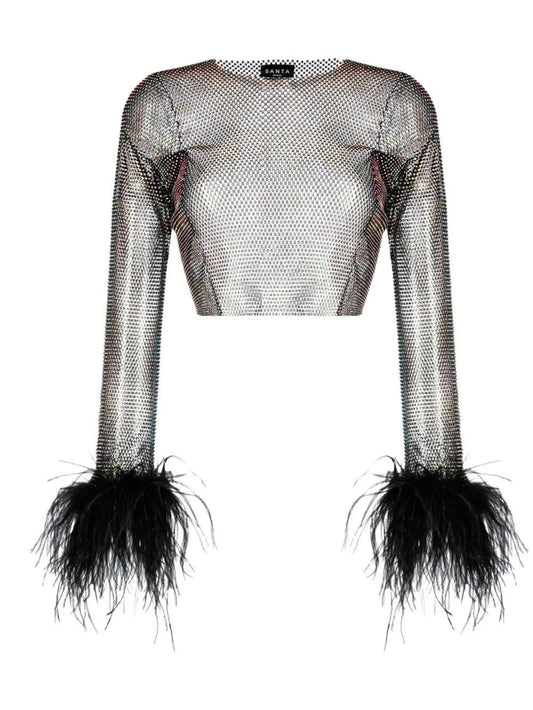 crystal feather top