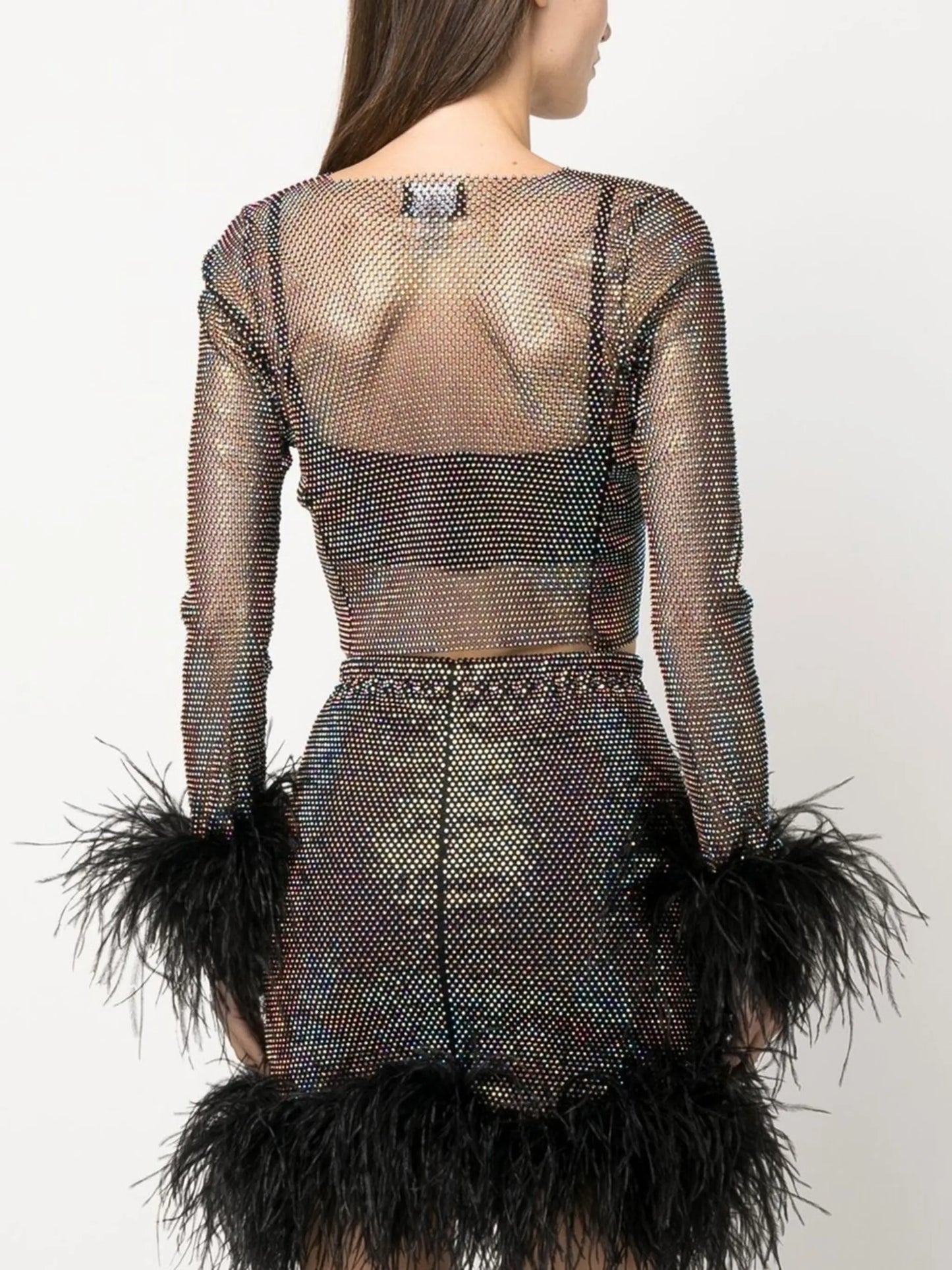crystal feather top