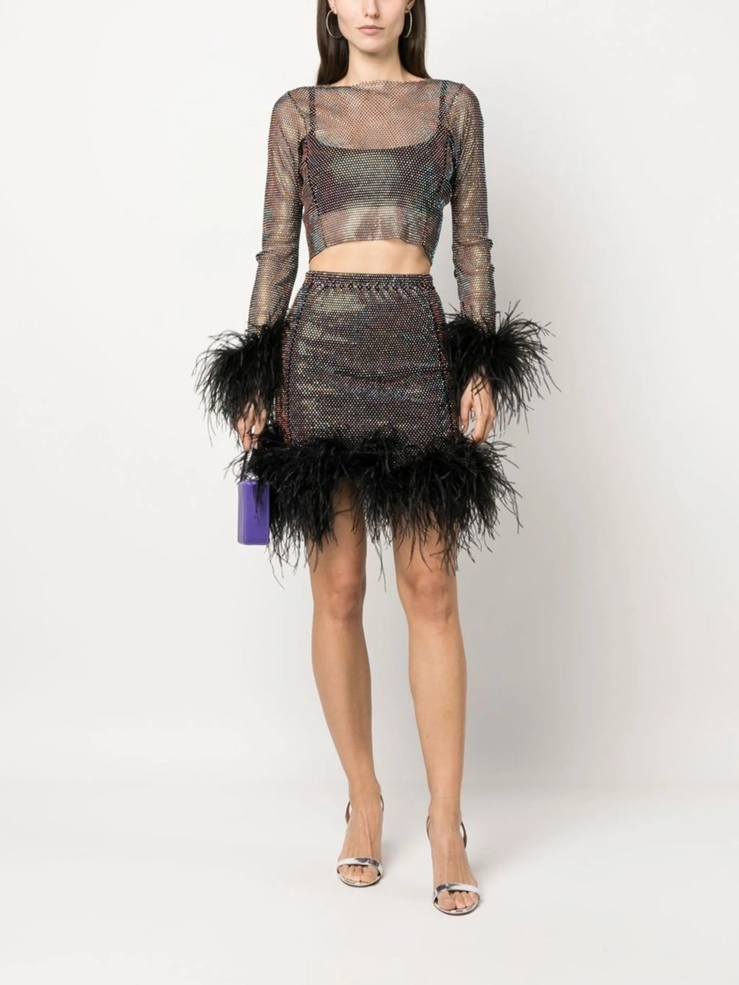 crystal feather top