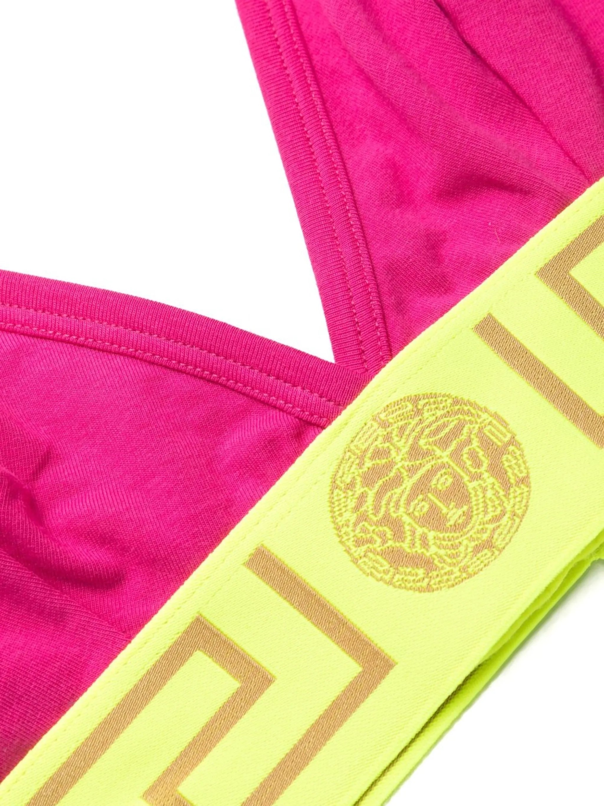Greca-print bra