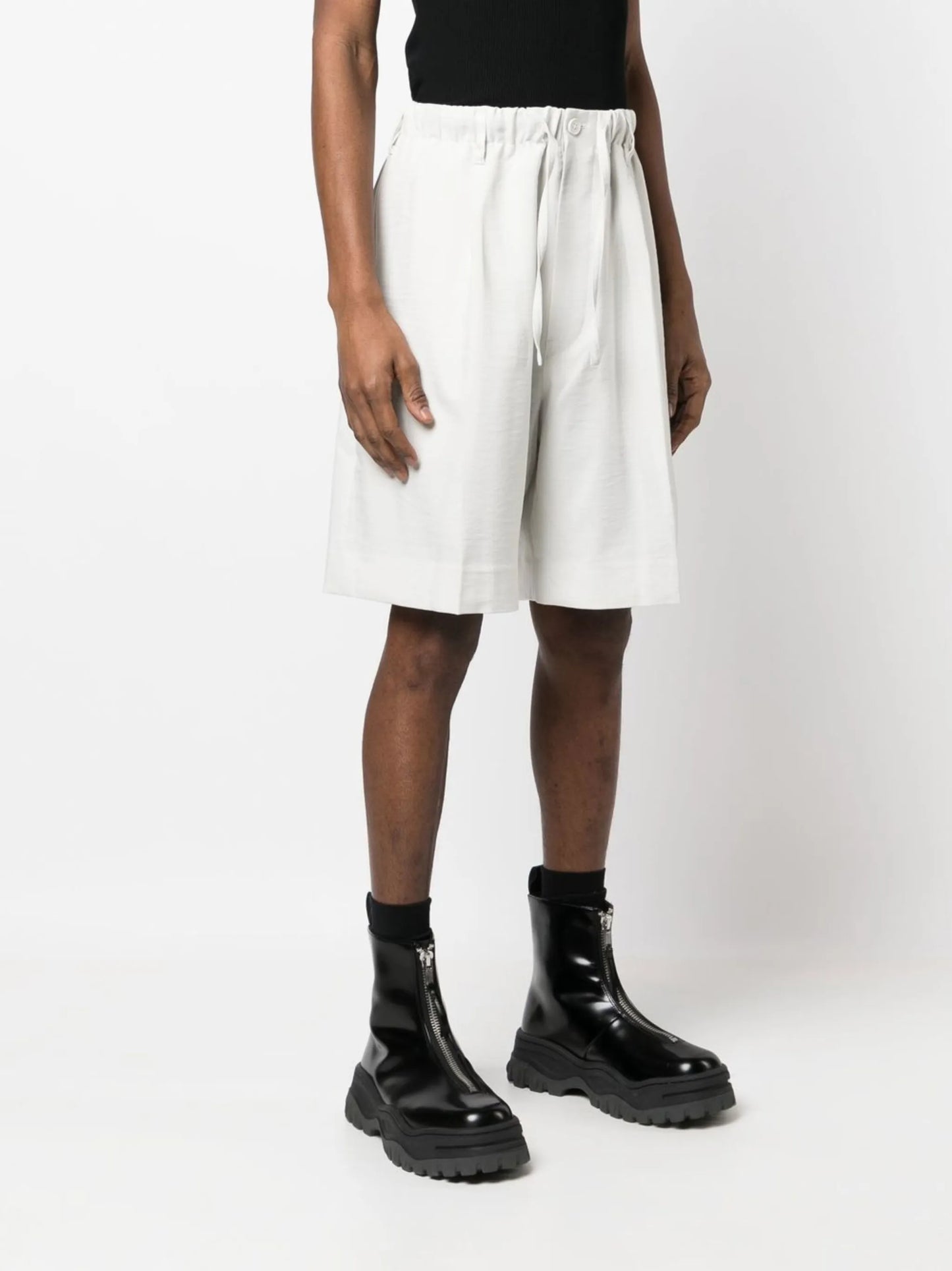 side-stripe cotton shorts