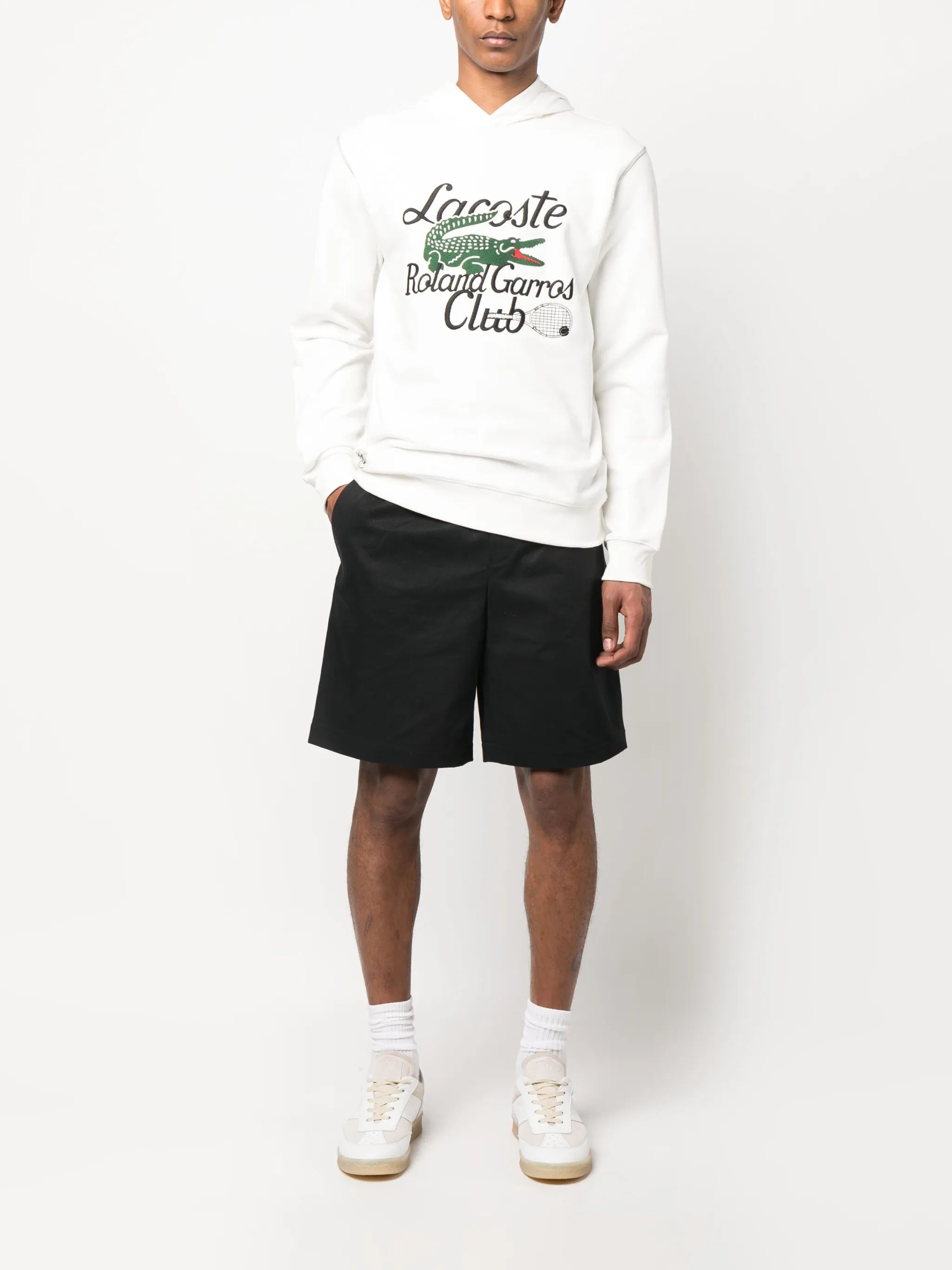 logo-embroidery cotton hoodie
