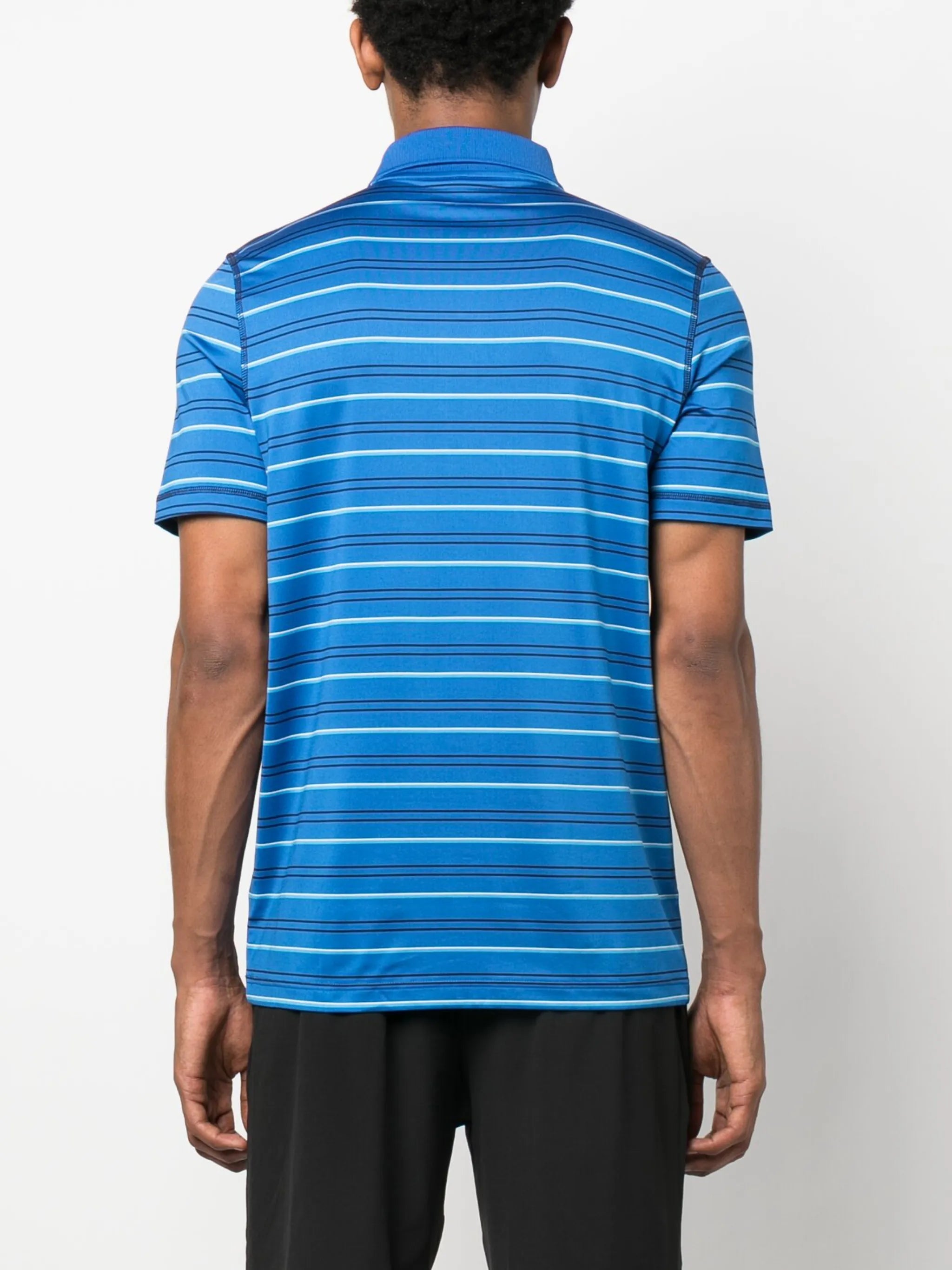 logo-patch striped polo shirt