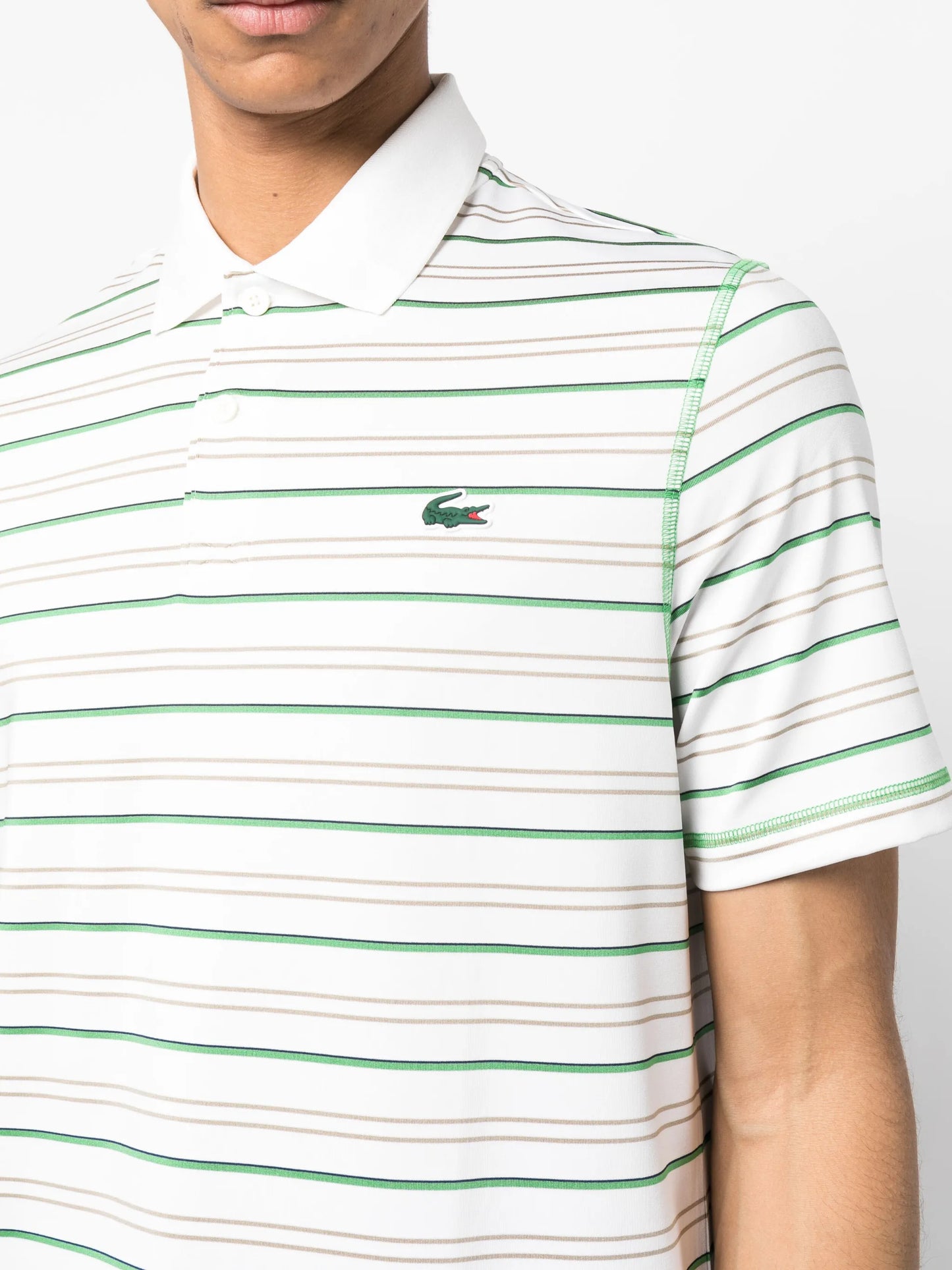 short-sleeve striped polo shirt