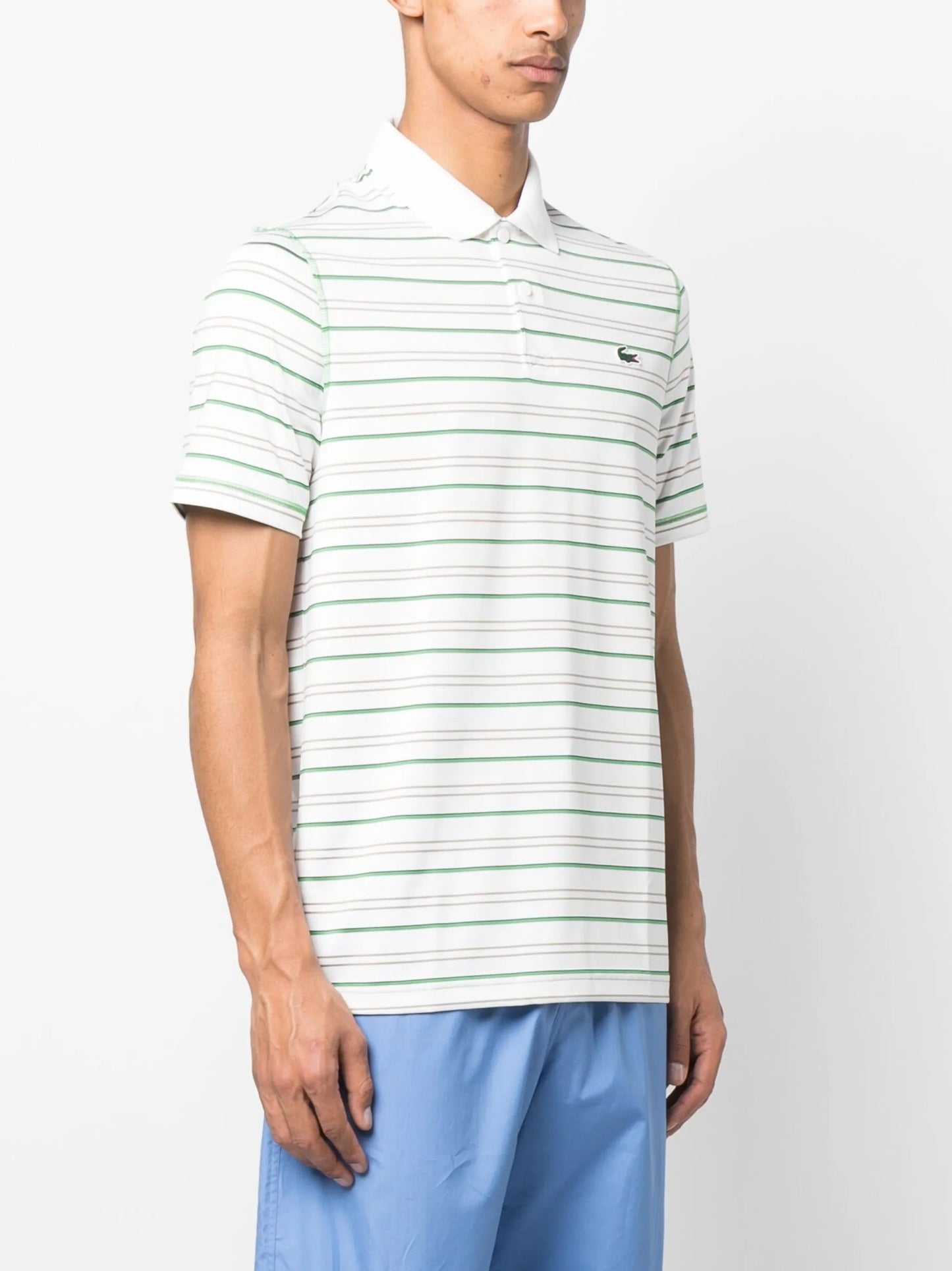 short-sleeve striped polo shirt