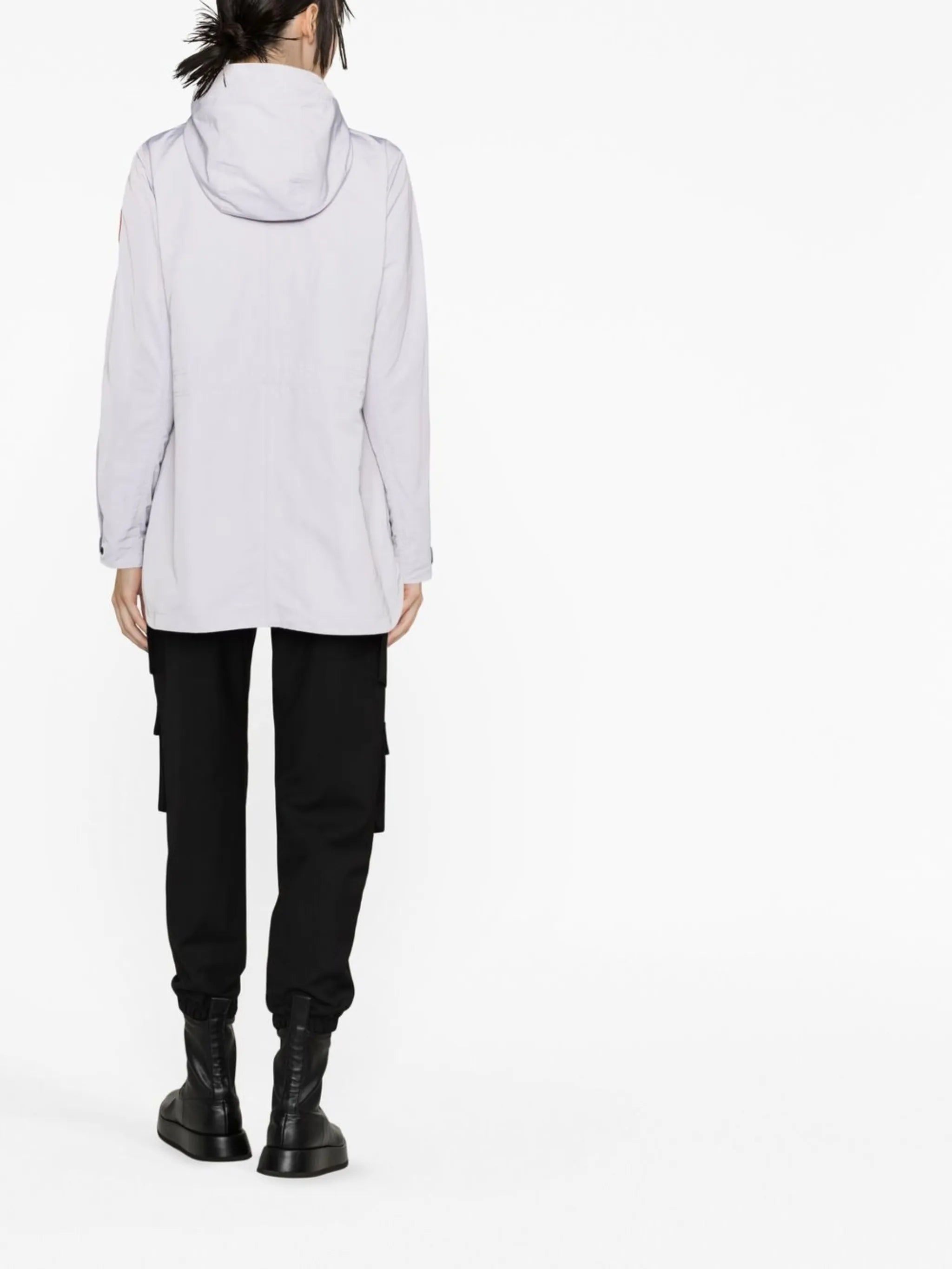 logo-patch hooded coat