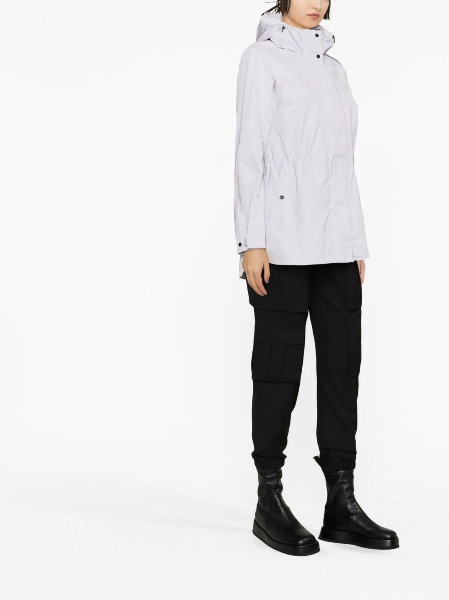 logo-patch hooded coat