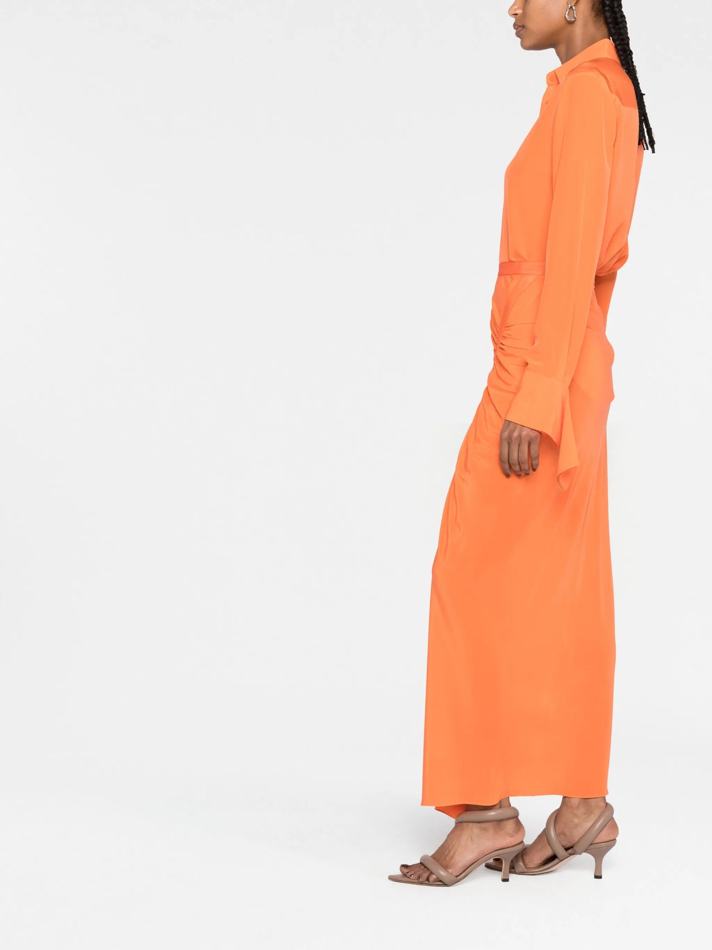 draped silk shirt