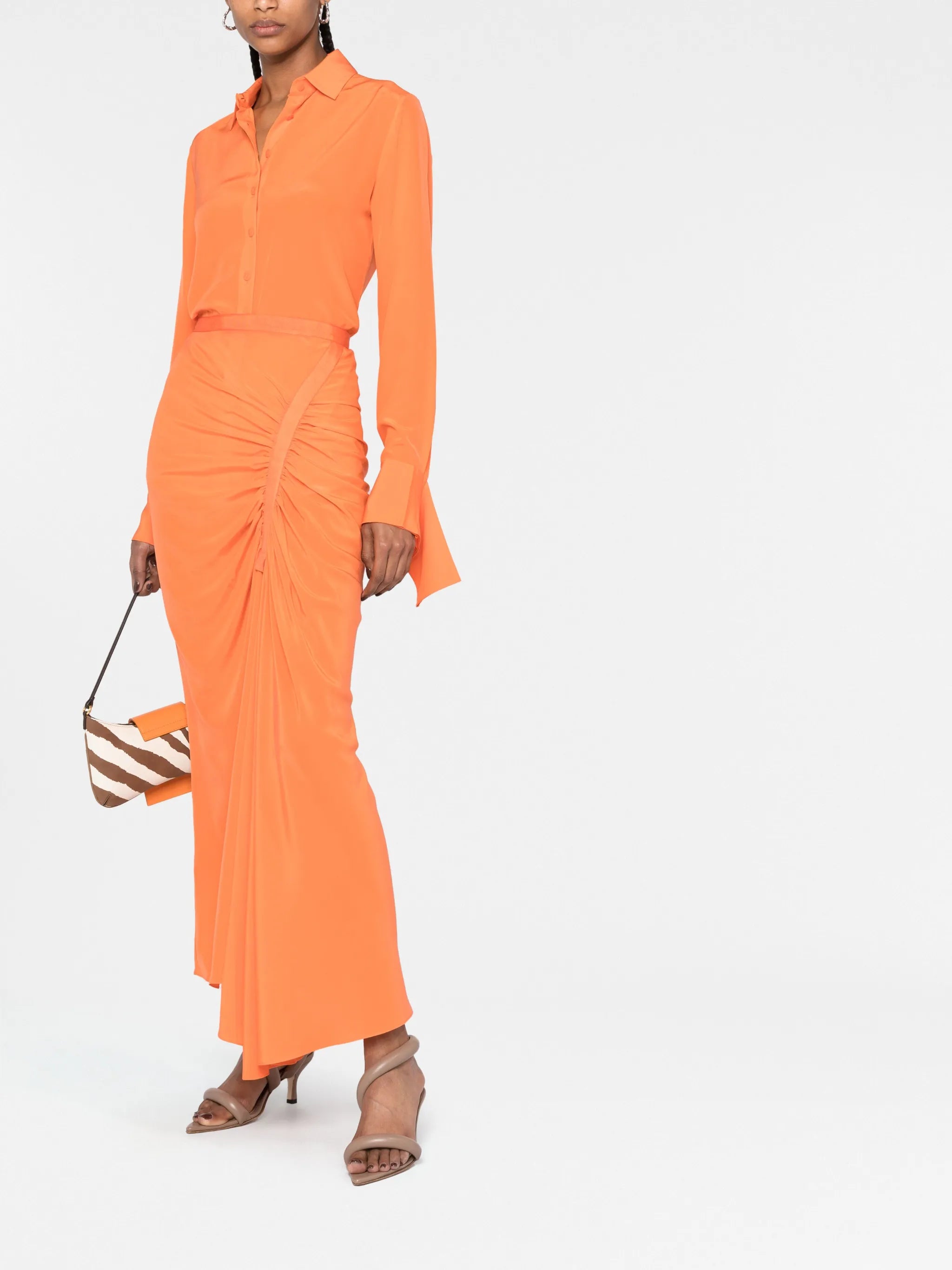 draped silk shirt