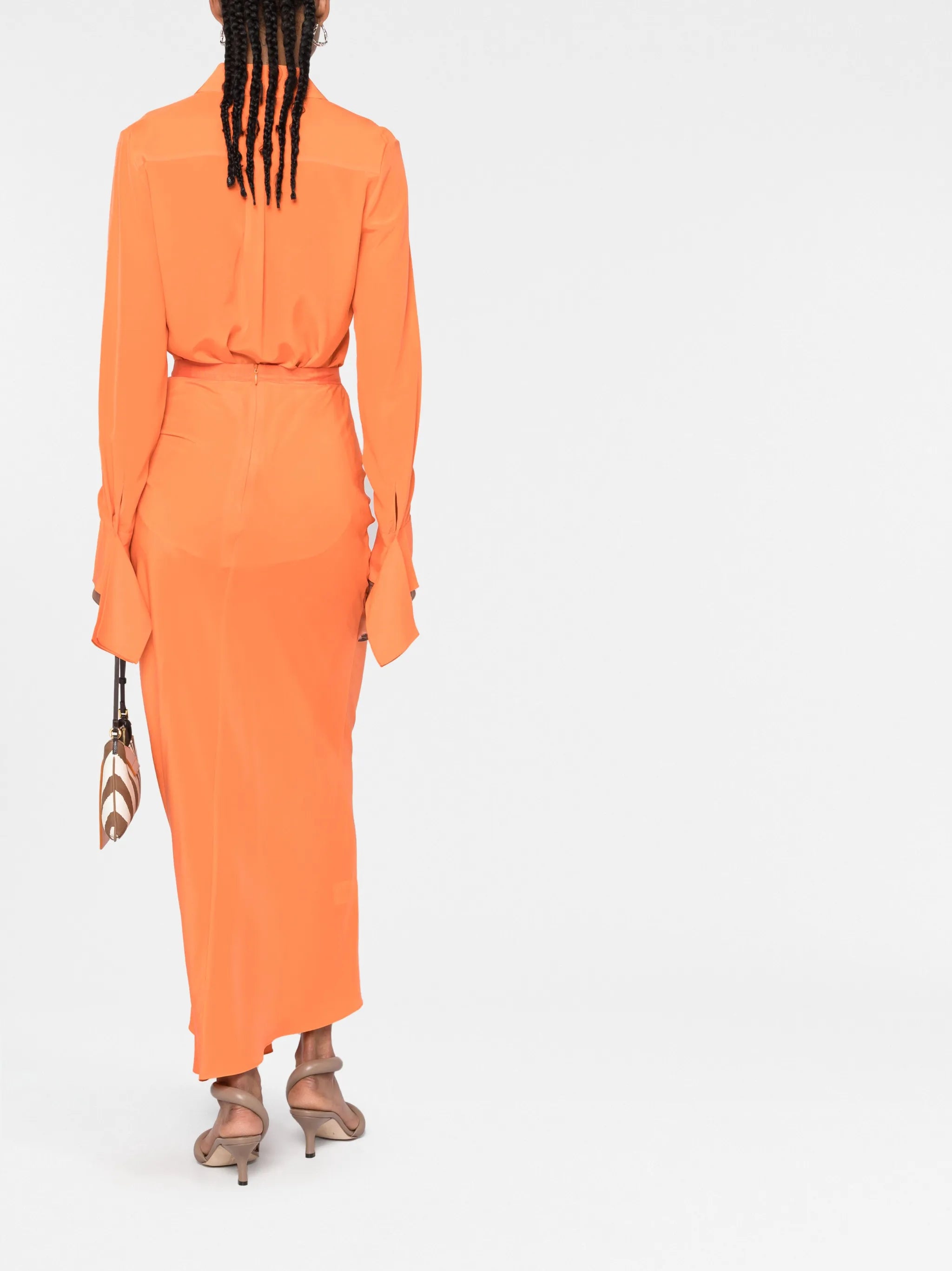 draped silk shirt