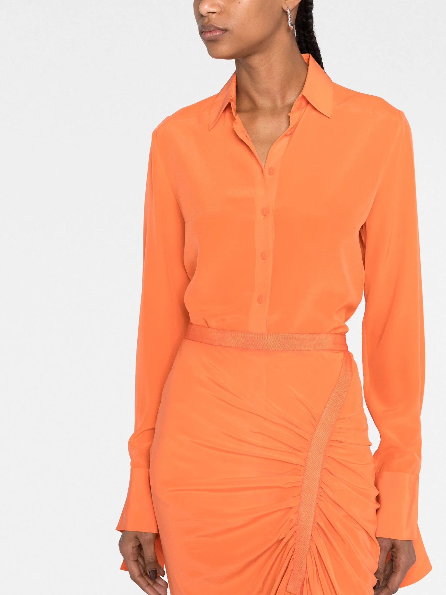 draped silk shirt