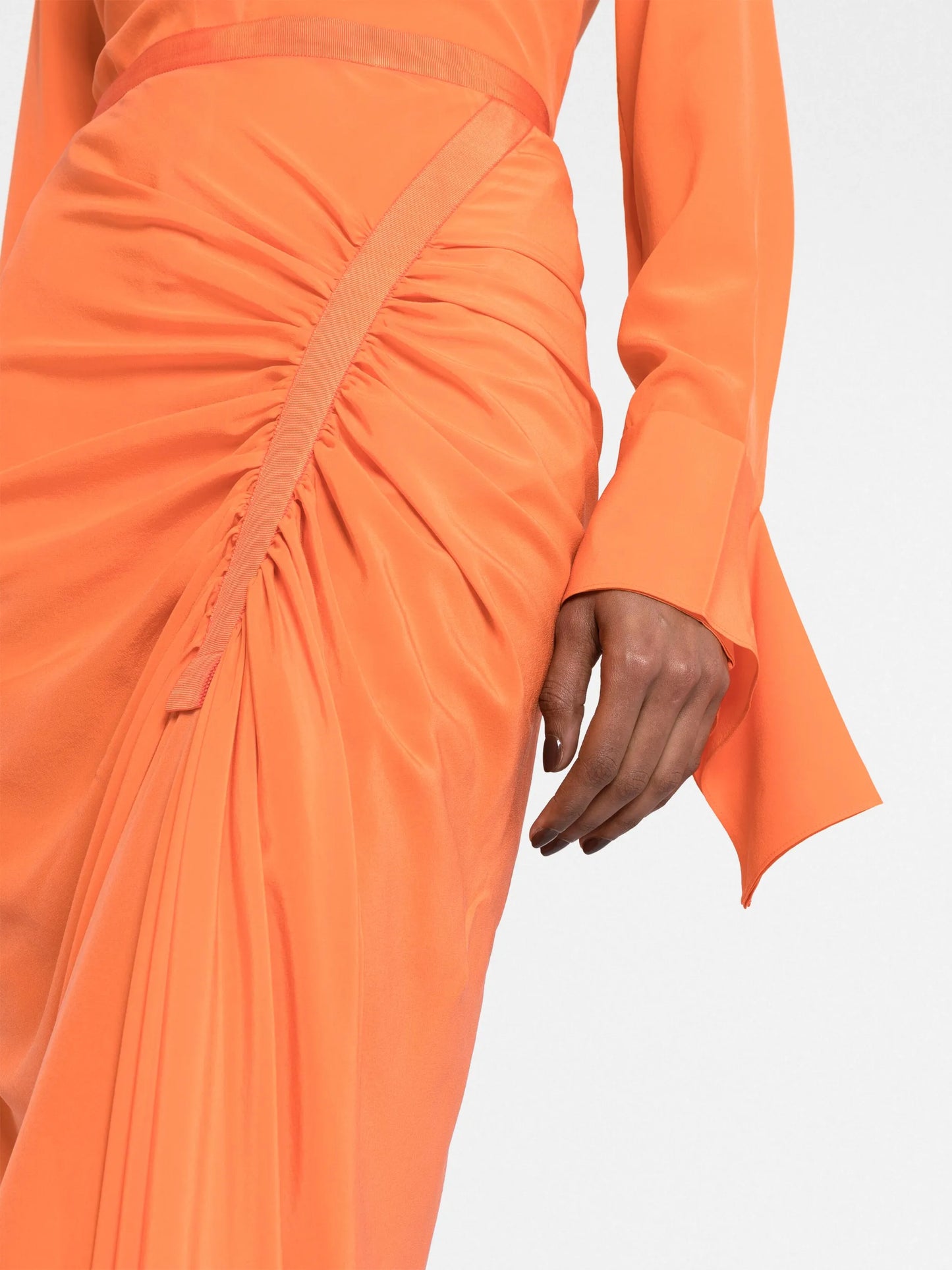ruched maxi skirt