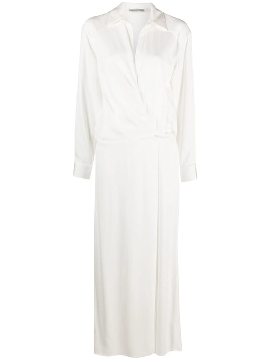 wrap-effect shirt dress