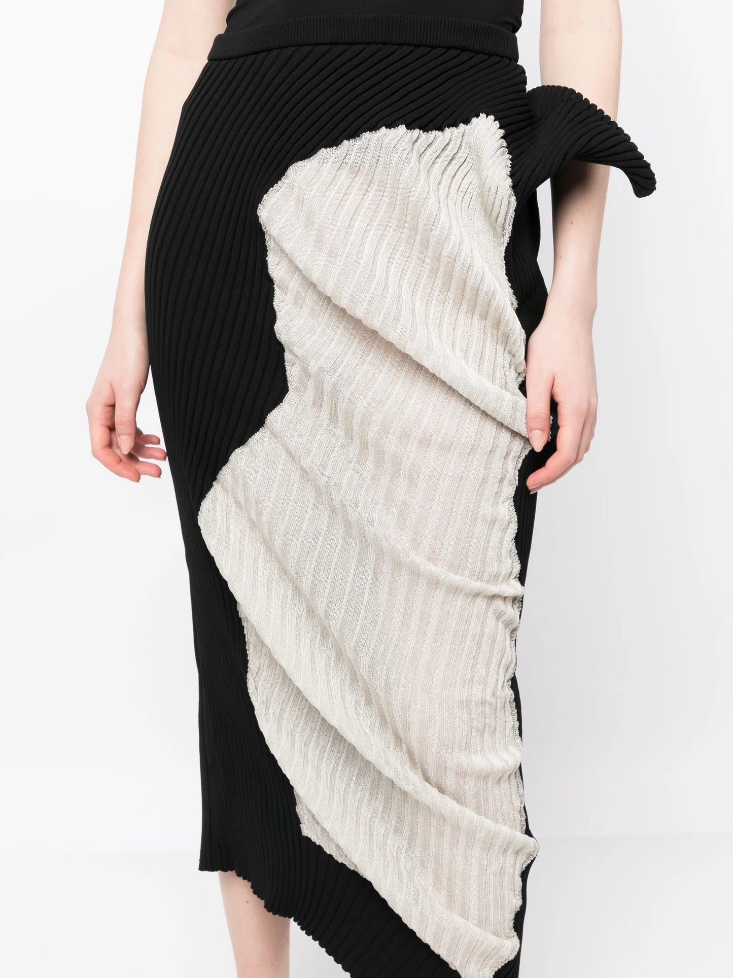 draped knitted midi skirt