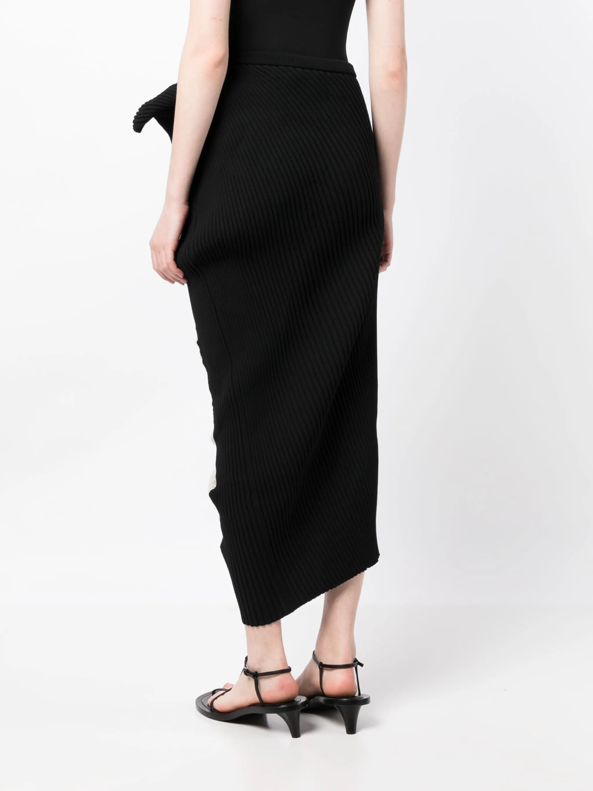 draped knitted midi skirt