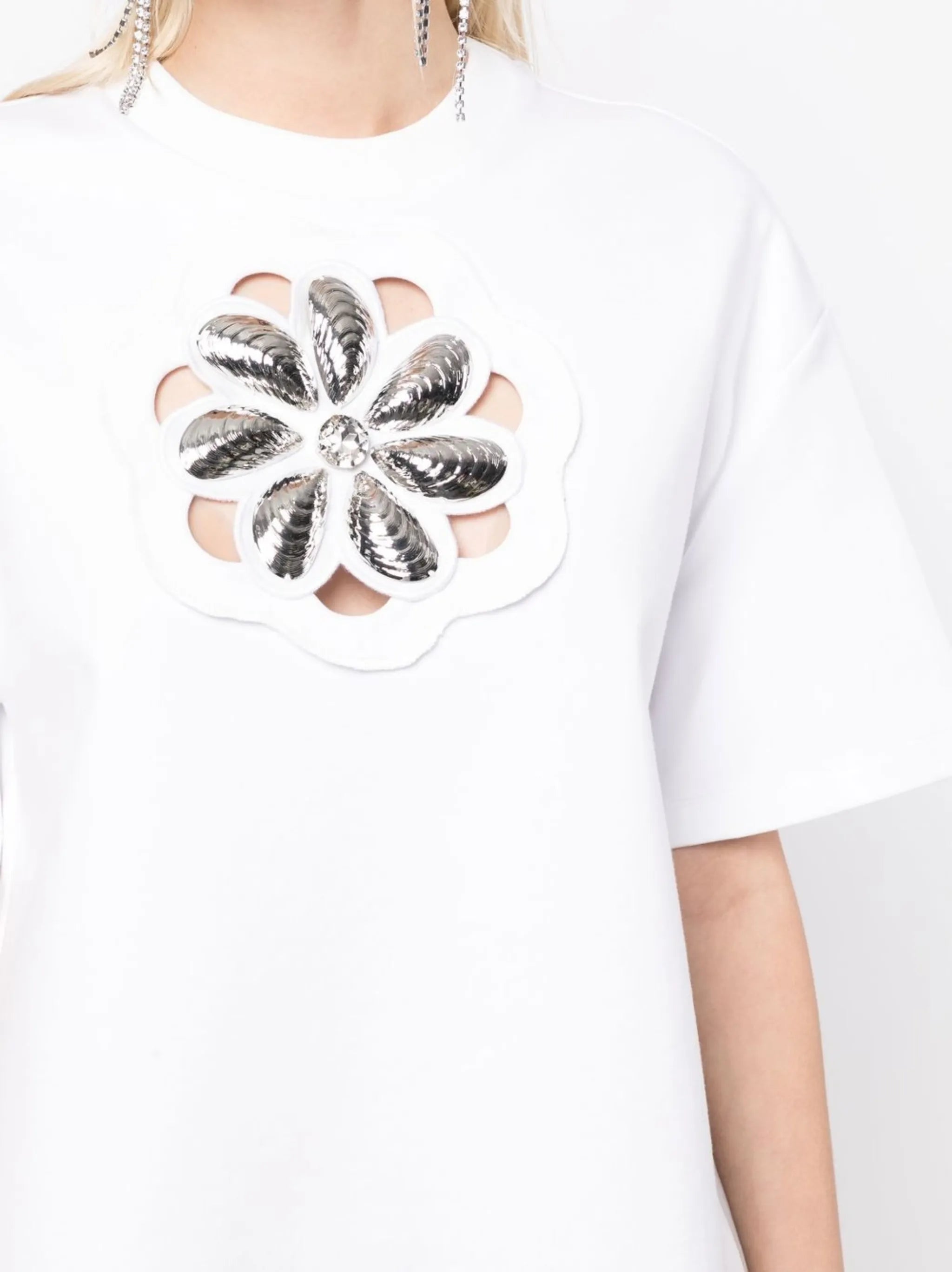 embellished cut-out T-shirt