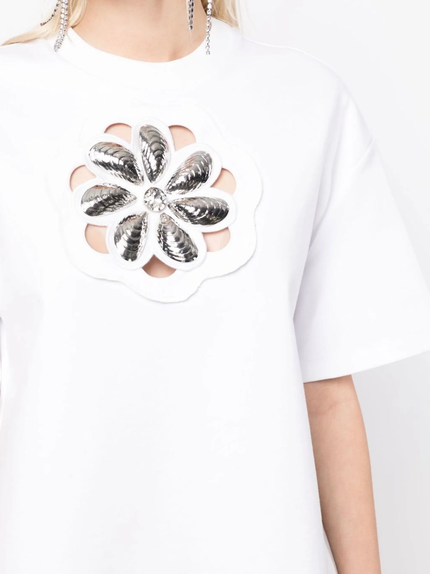 embellished cut-out T-shirt