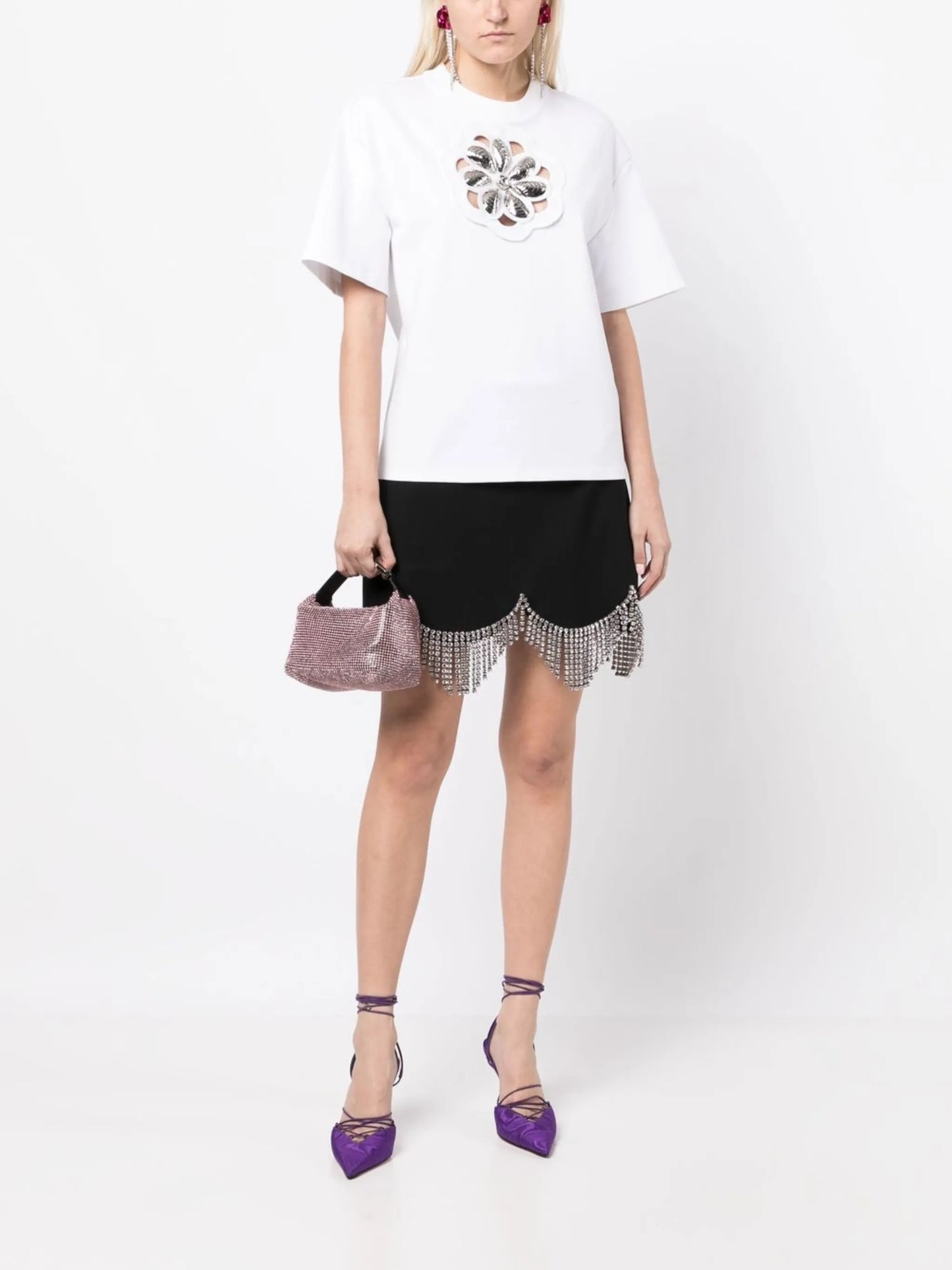 embellished cut-out T-shirt