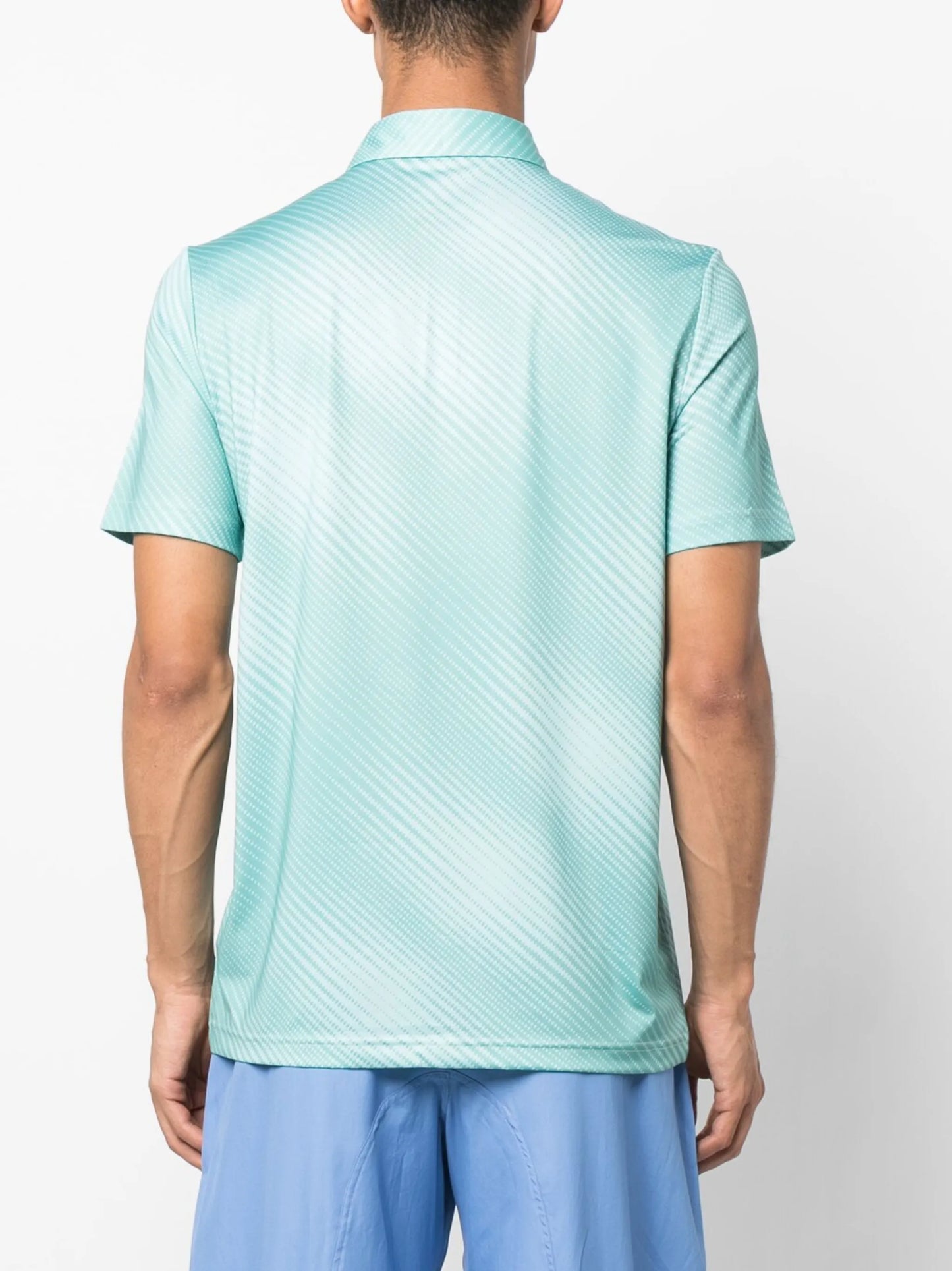 graphic-print stretch polo shirt