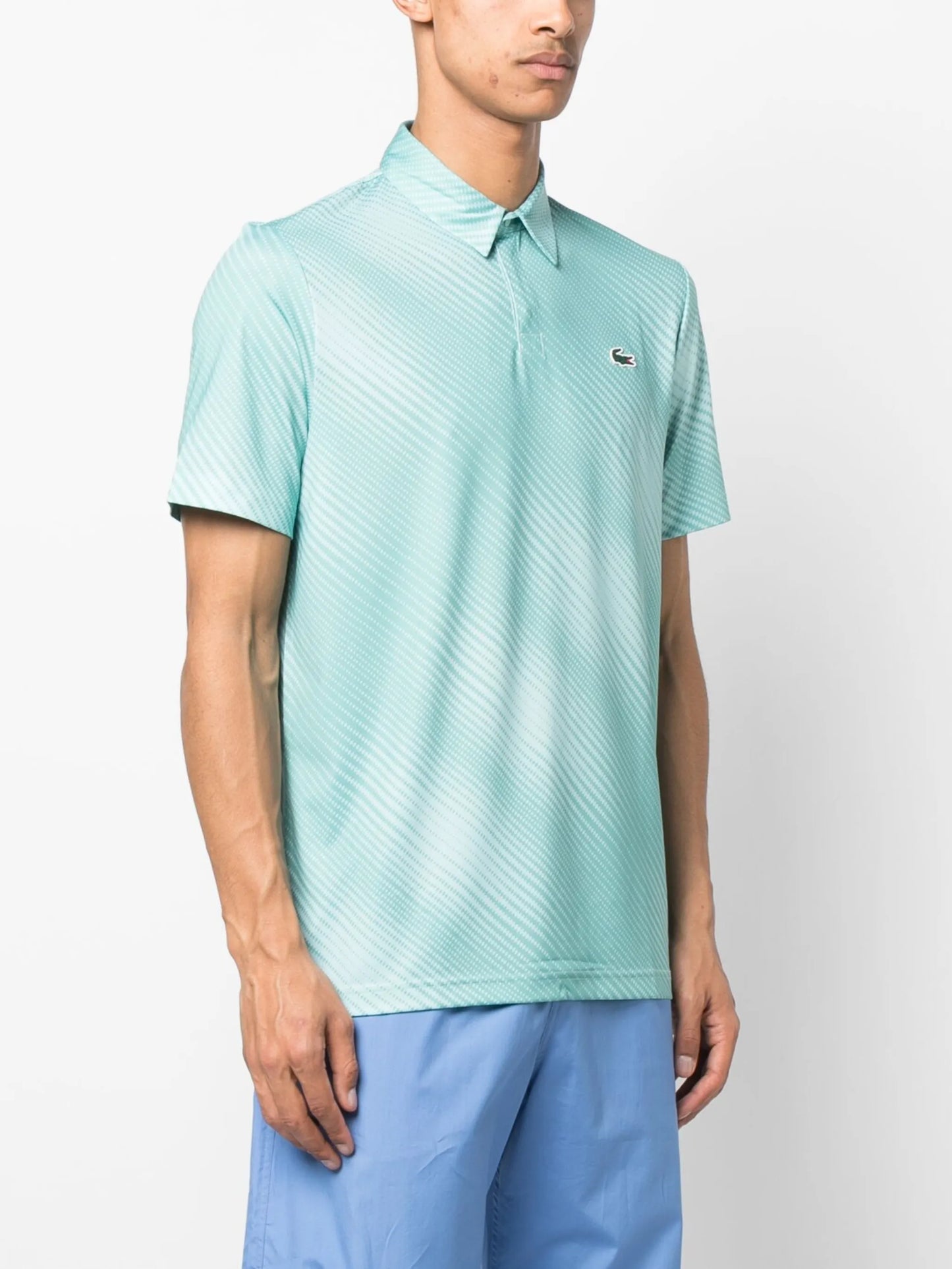 graphic-print stretch polo shirt