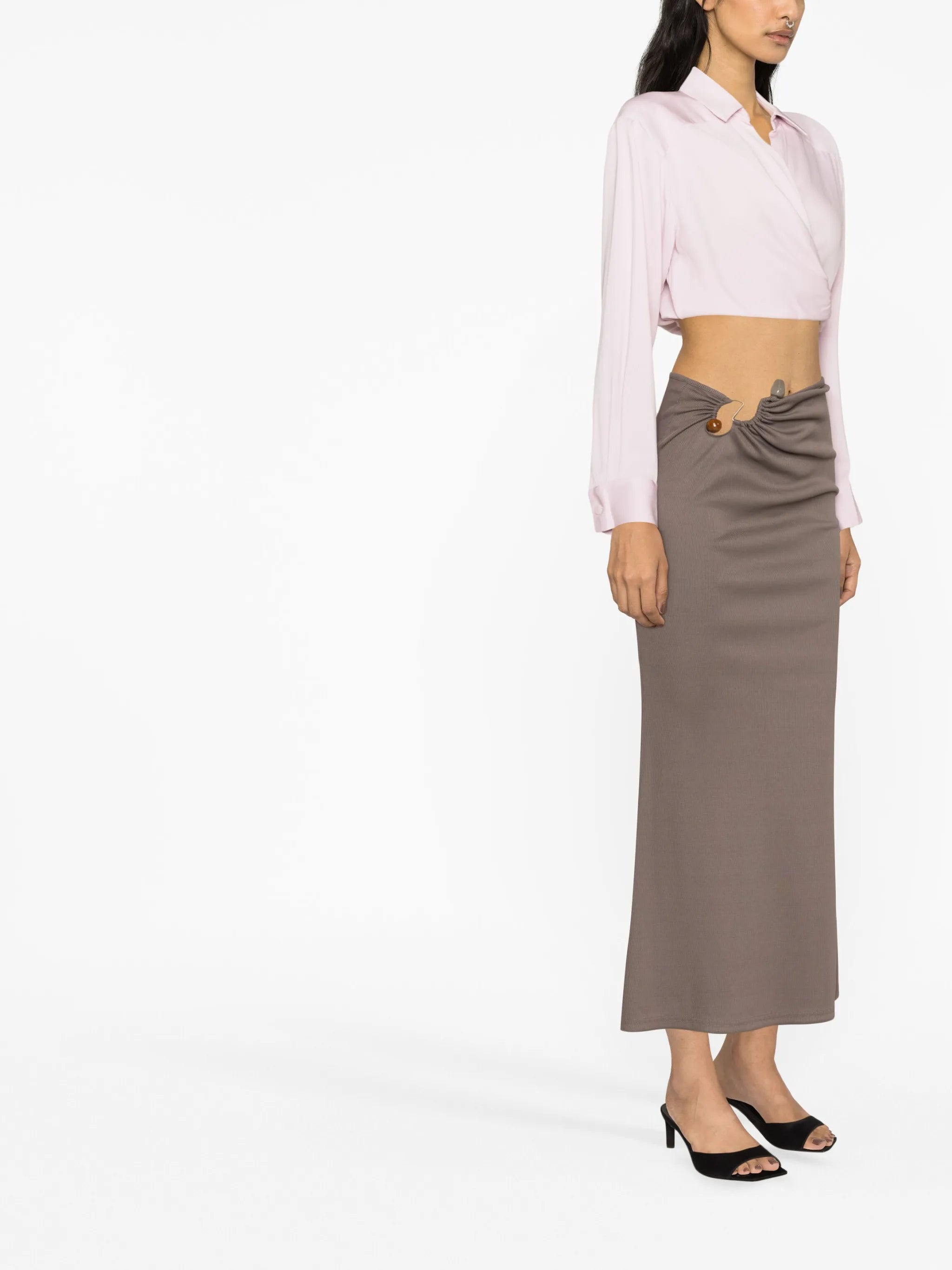wrapped cropped blouse