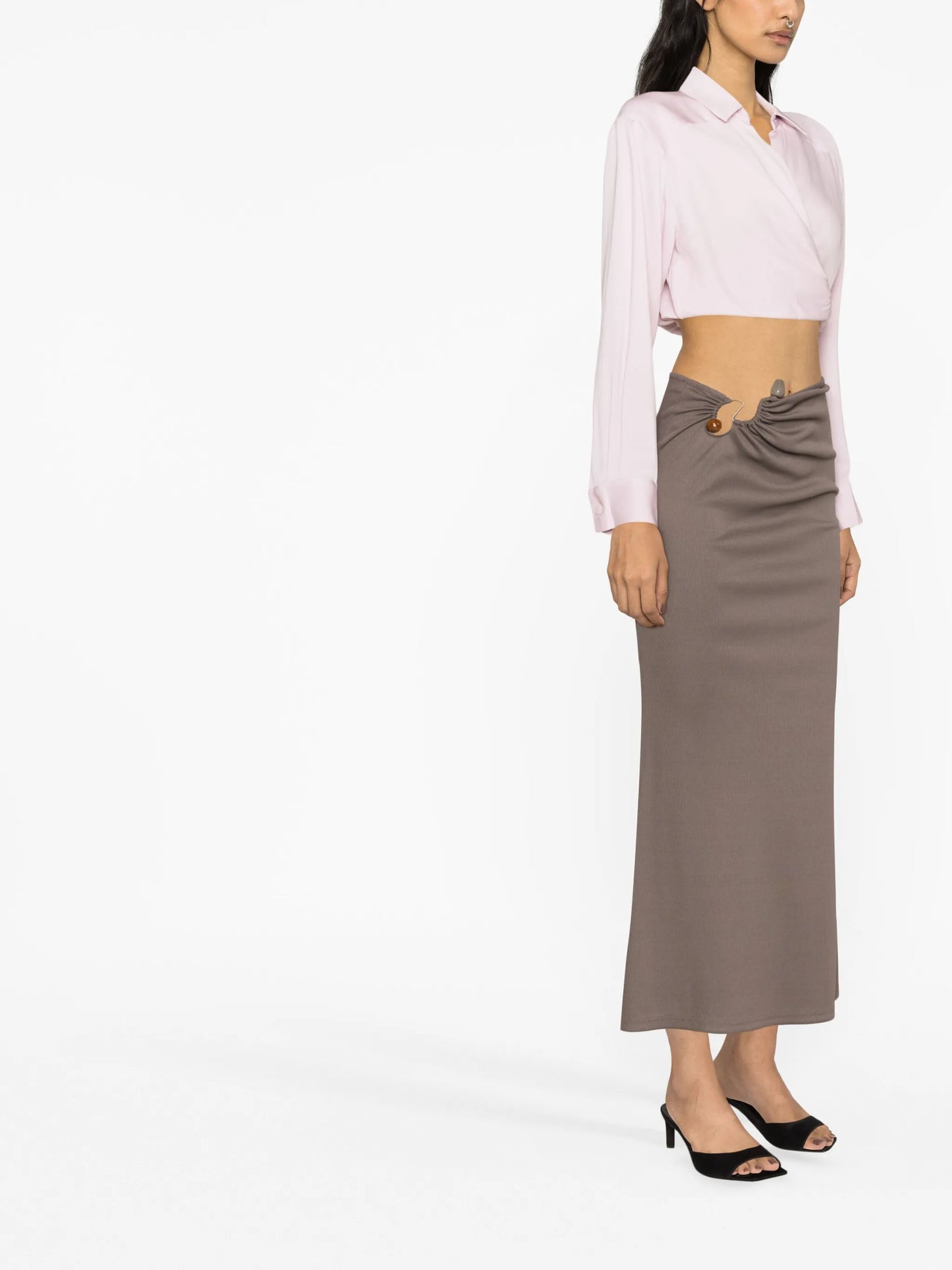 wrapped cropped blouse