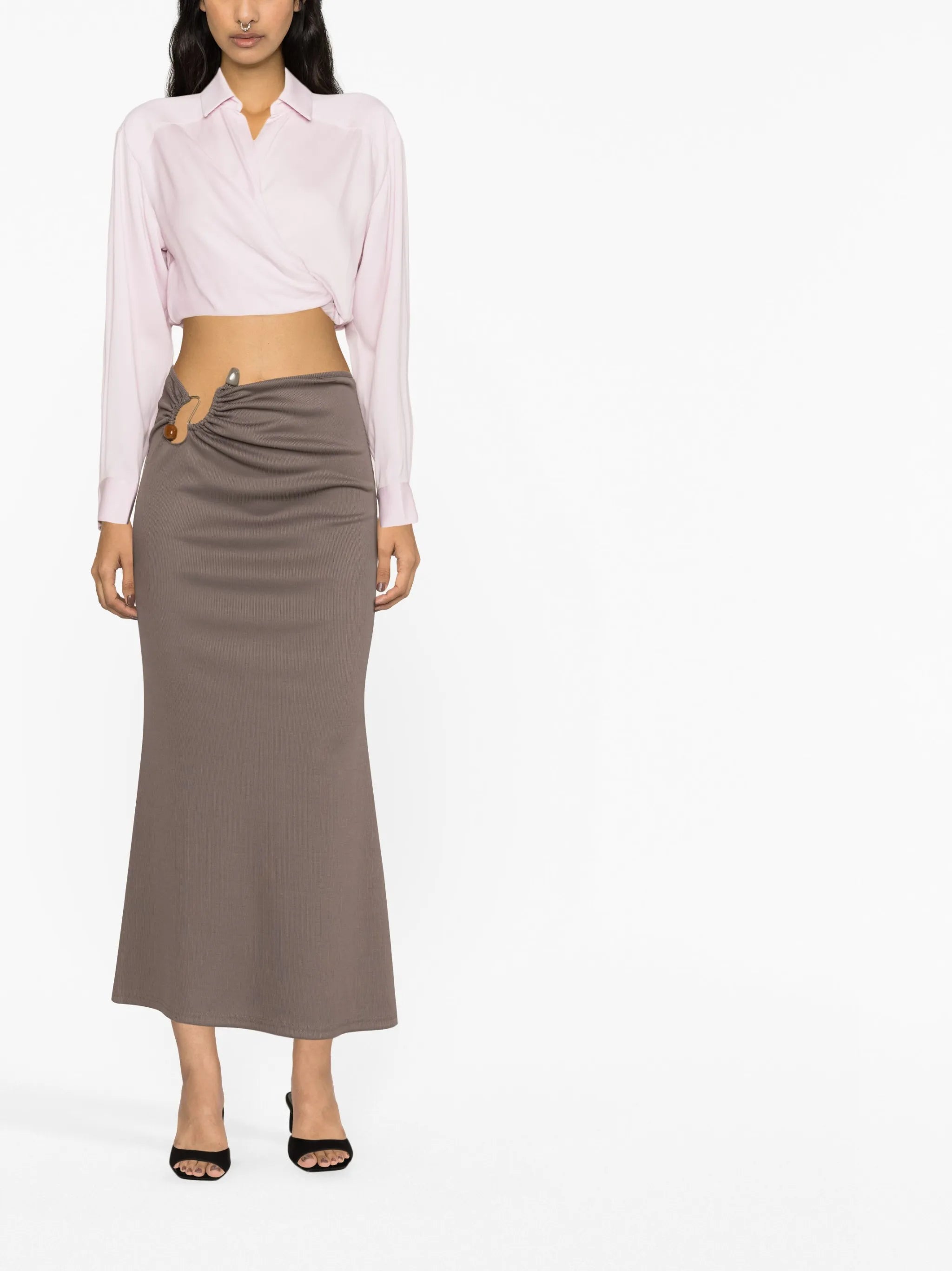 wrapped cropped blouse