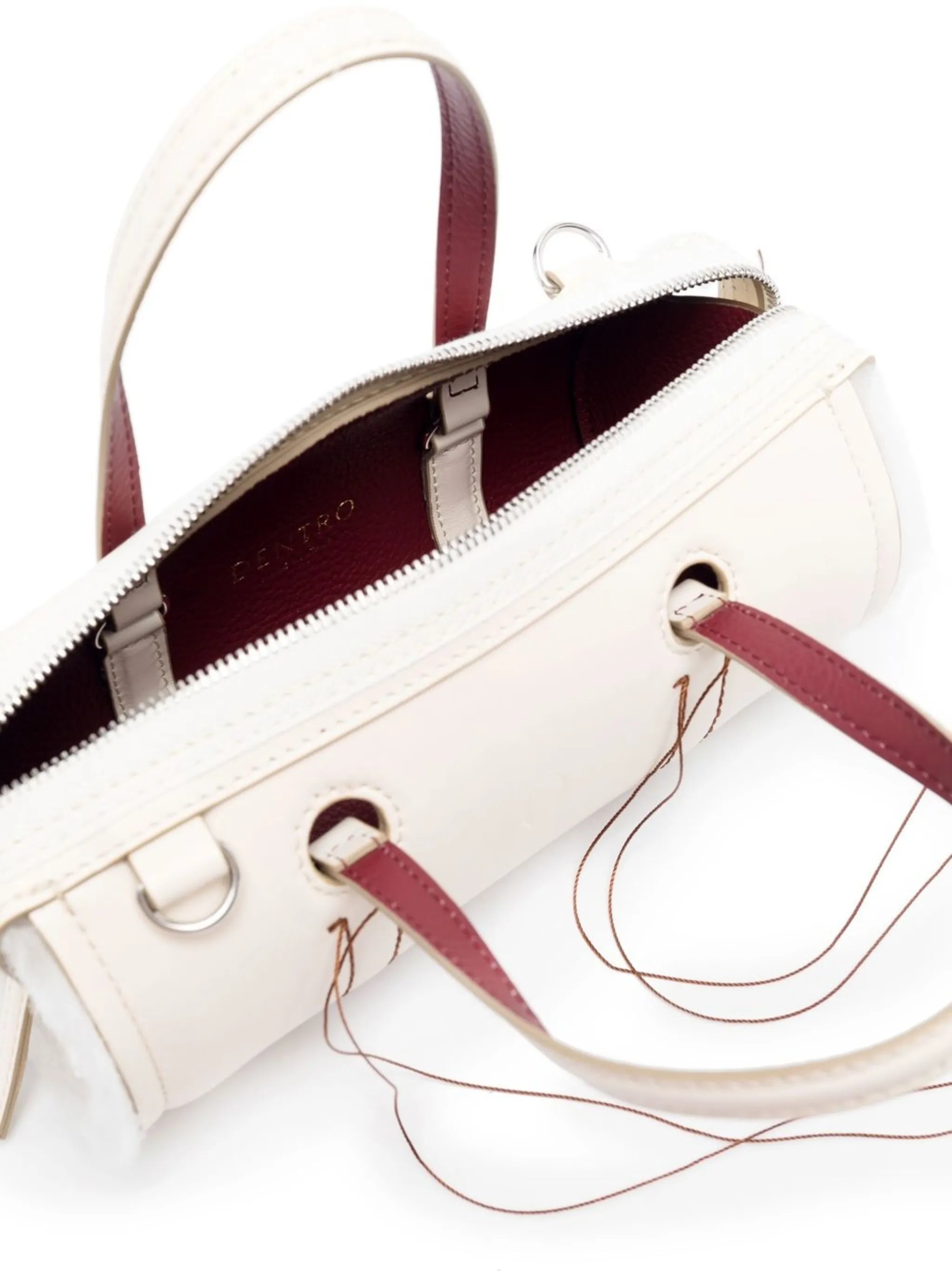 leather cylinder body tote bag