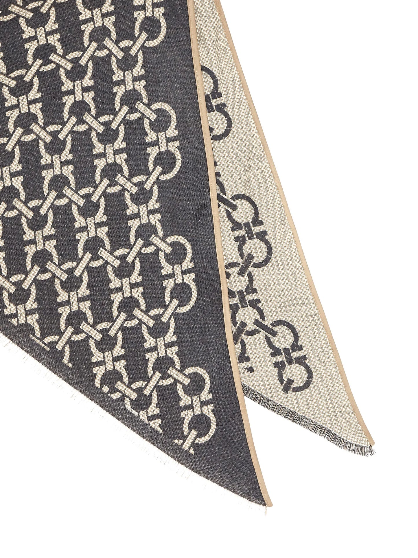 Gancini-print knitted scarf