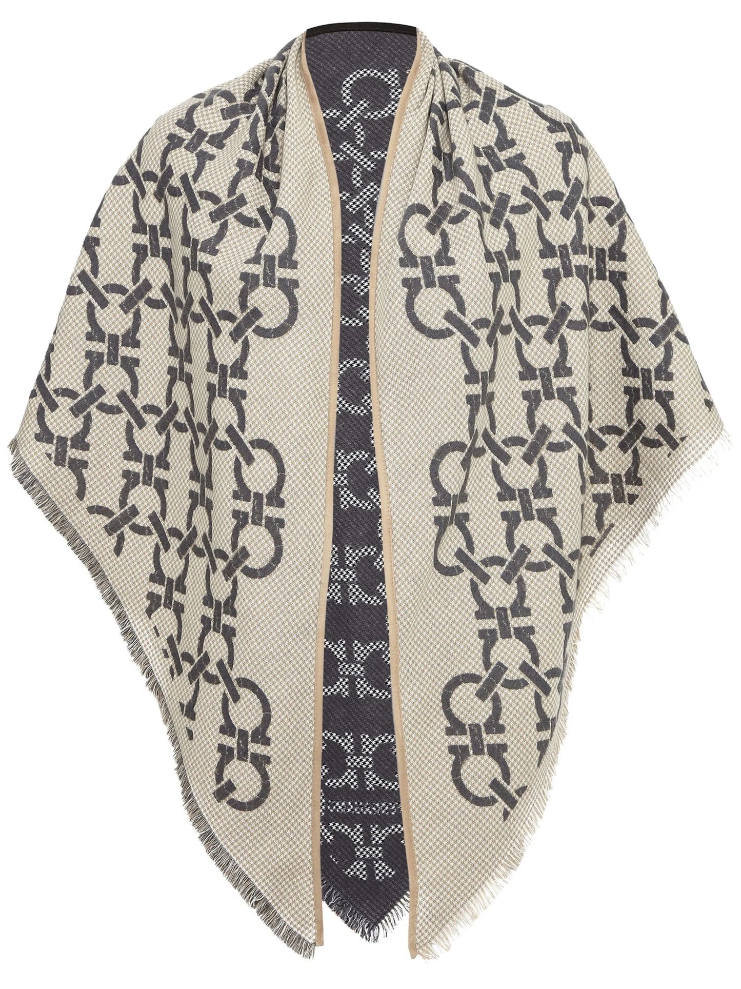 Gancini-print knitted scarf