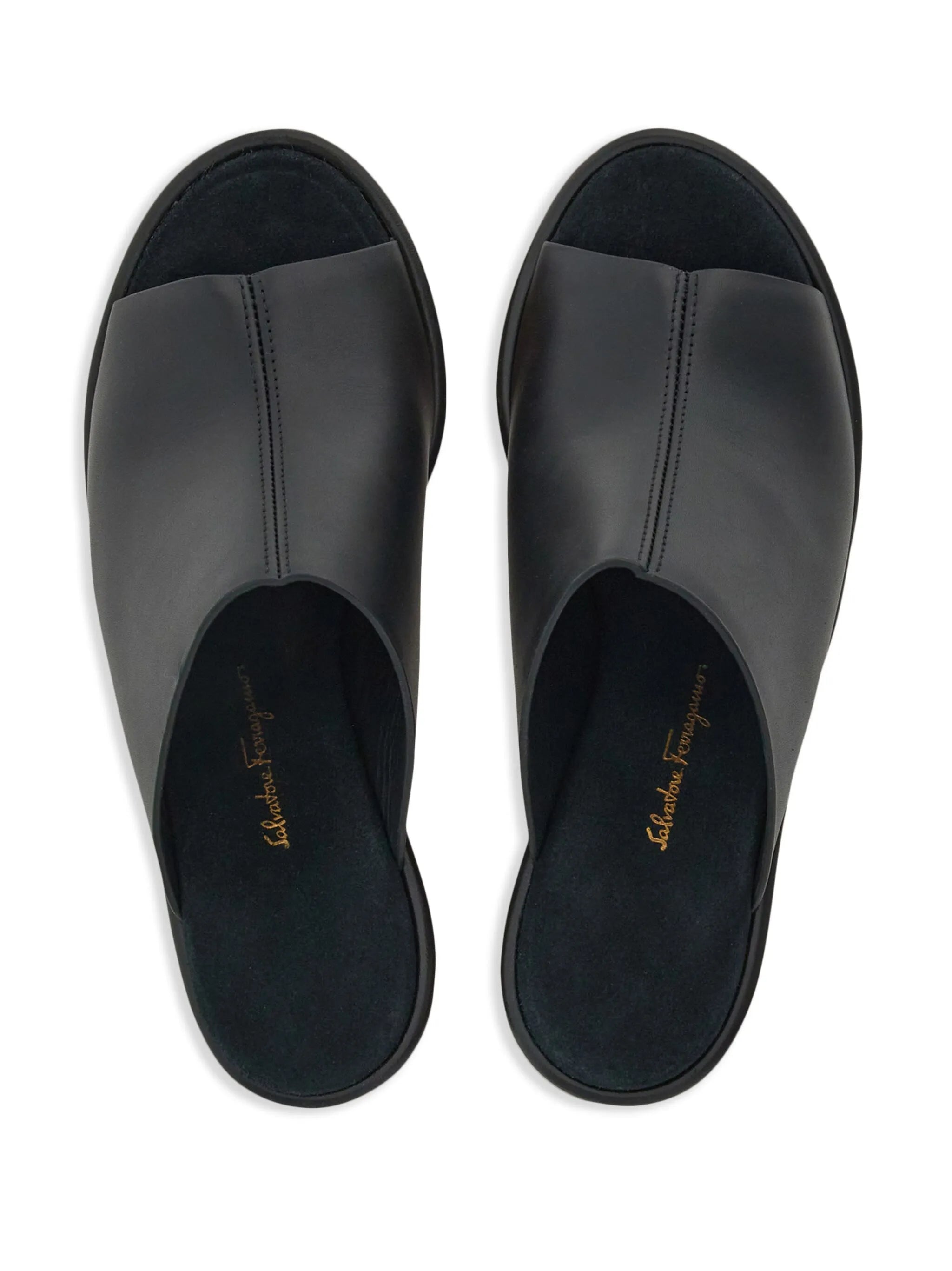 85mm leather wedge sandals