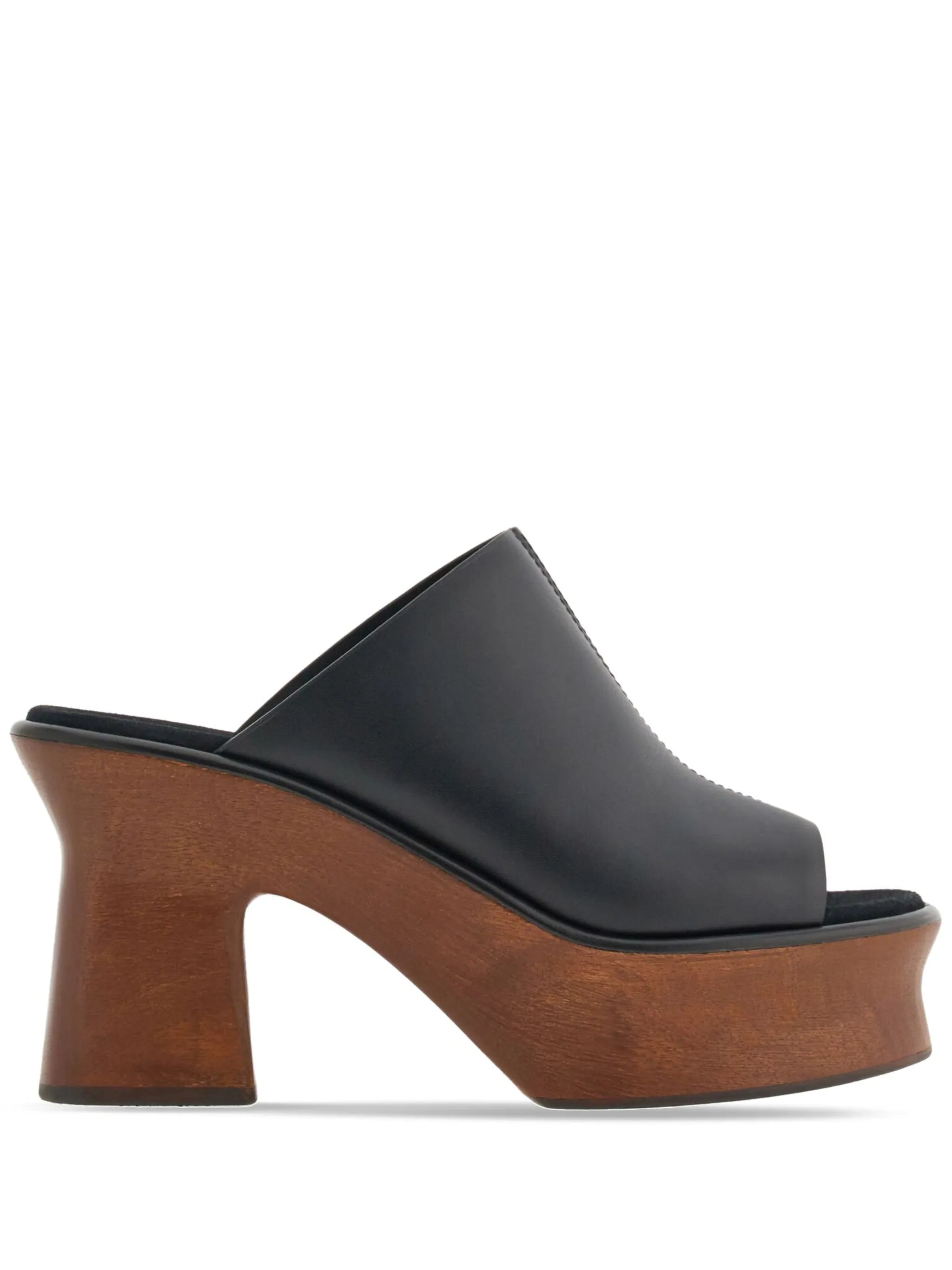 85mm leather wedge sandals