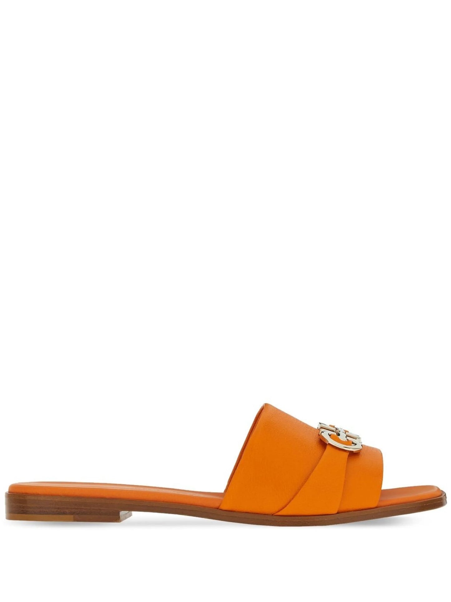 Gancini leather slide sandals