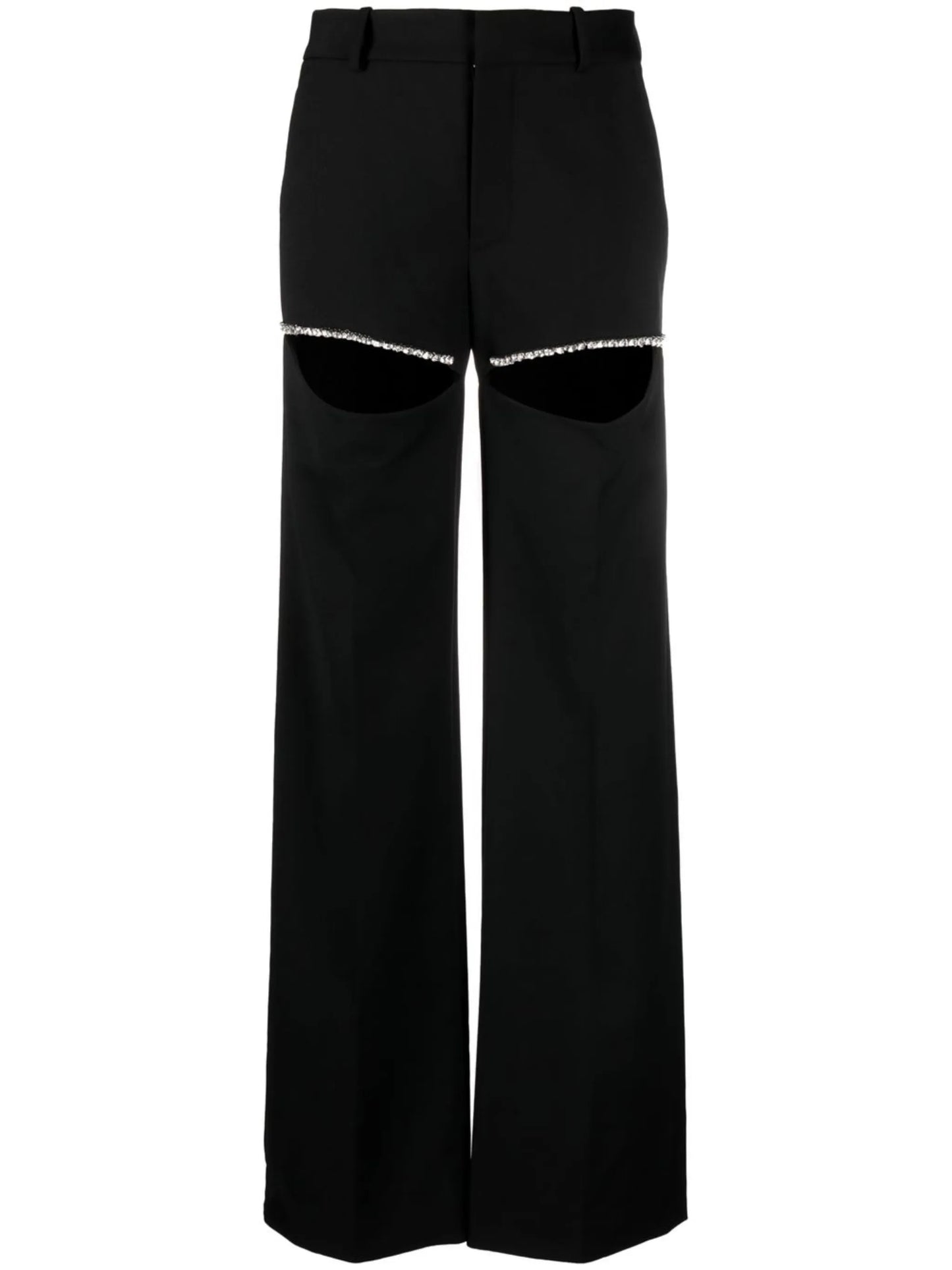 cut-out straight-leg trousers