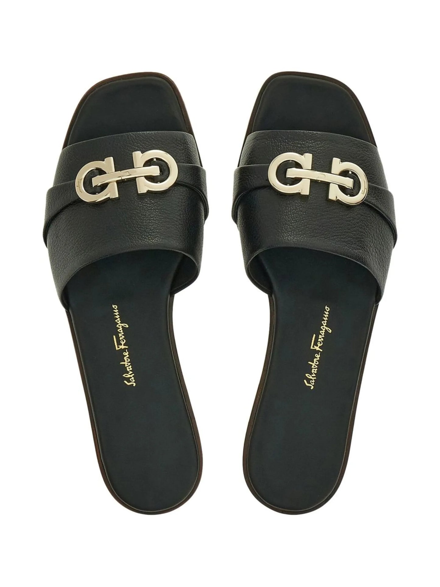 leather logo plaque sandals
