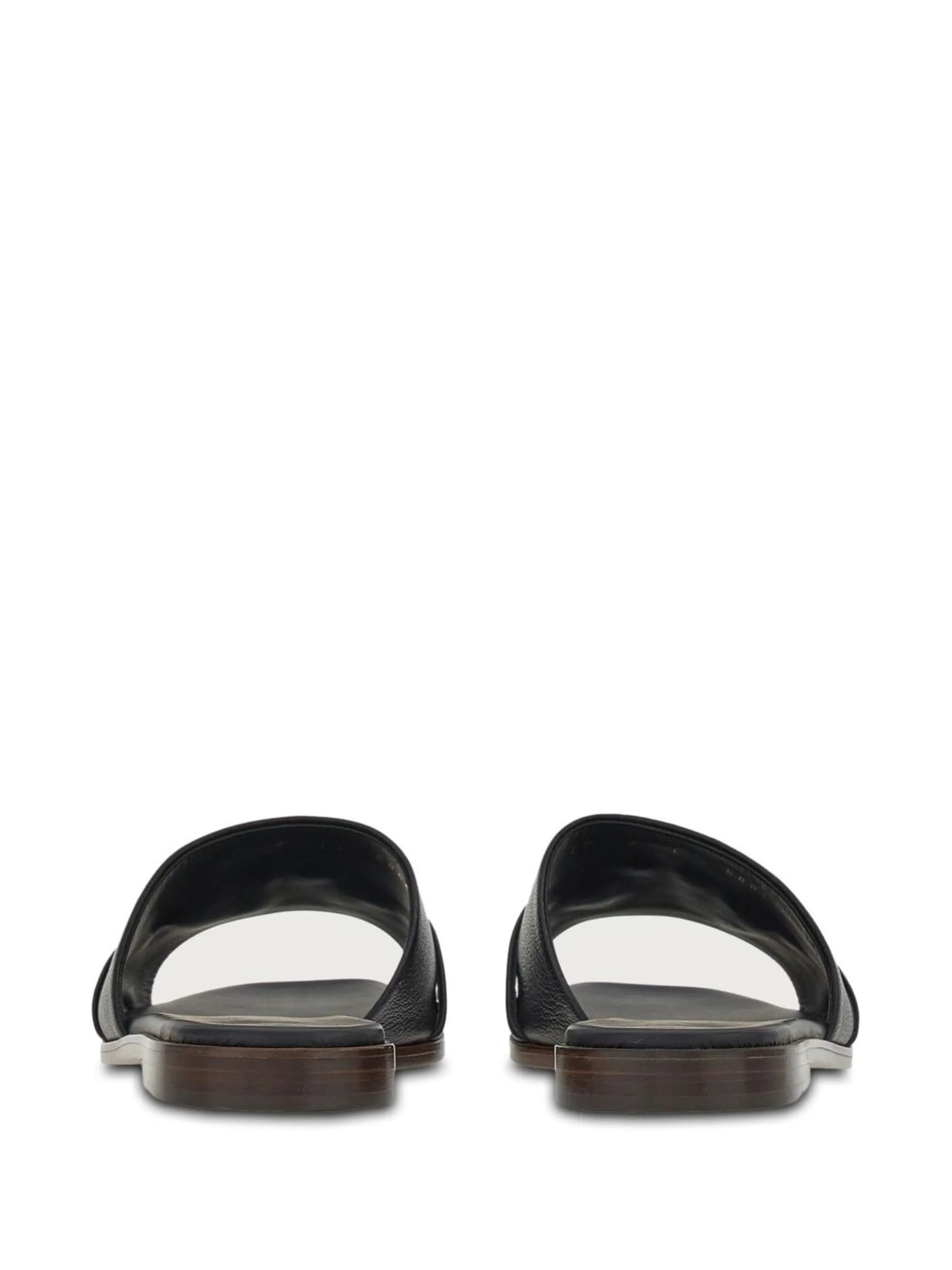 leather logo plaque sandals