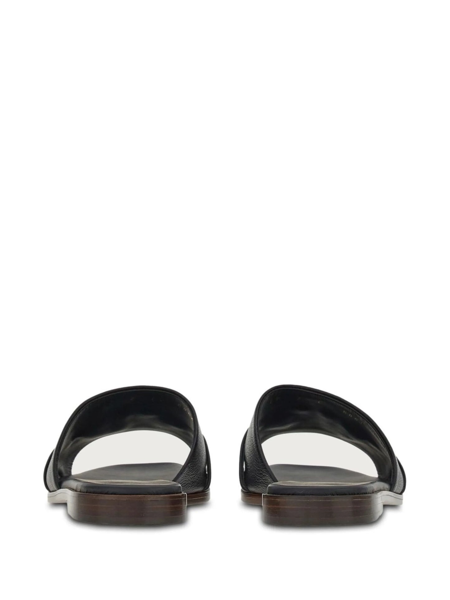 leather logo plaque sandals