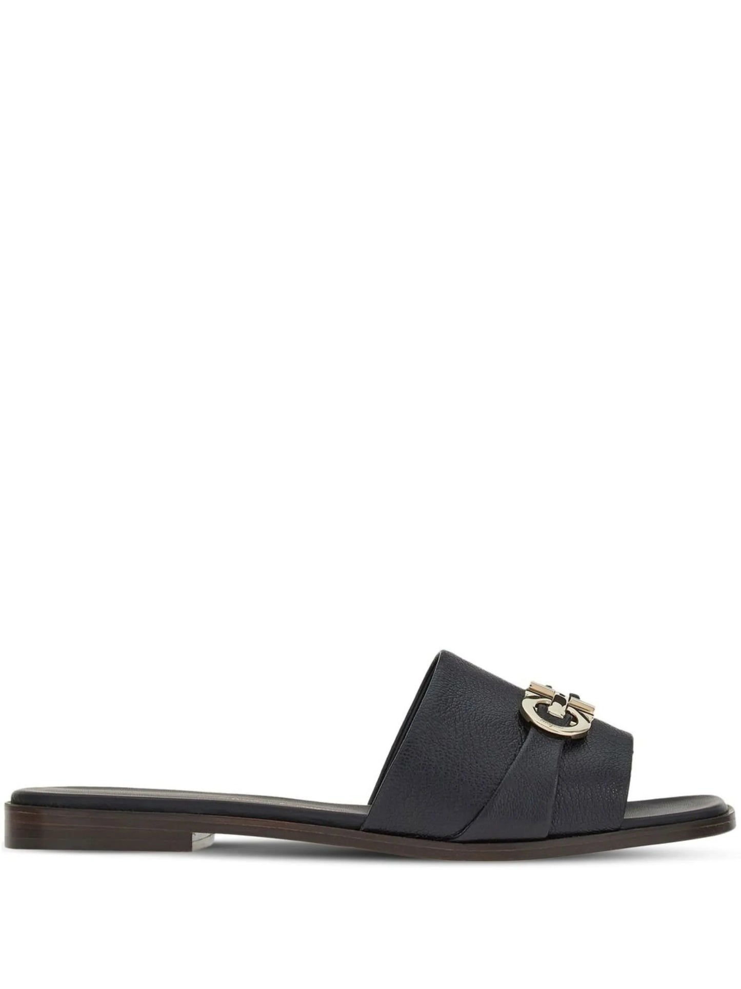 leather logo plaque sandals